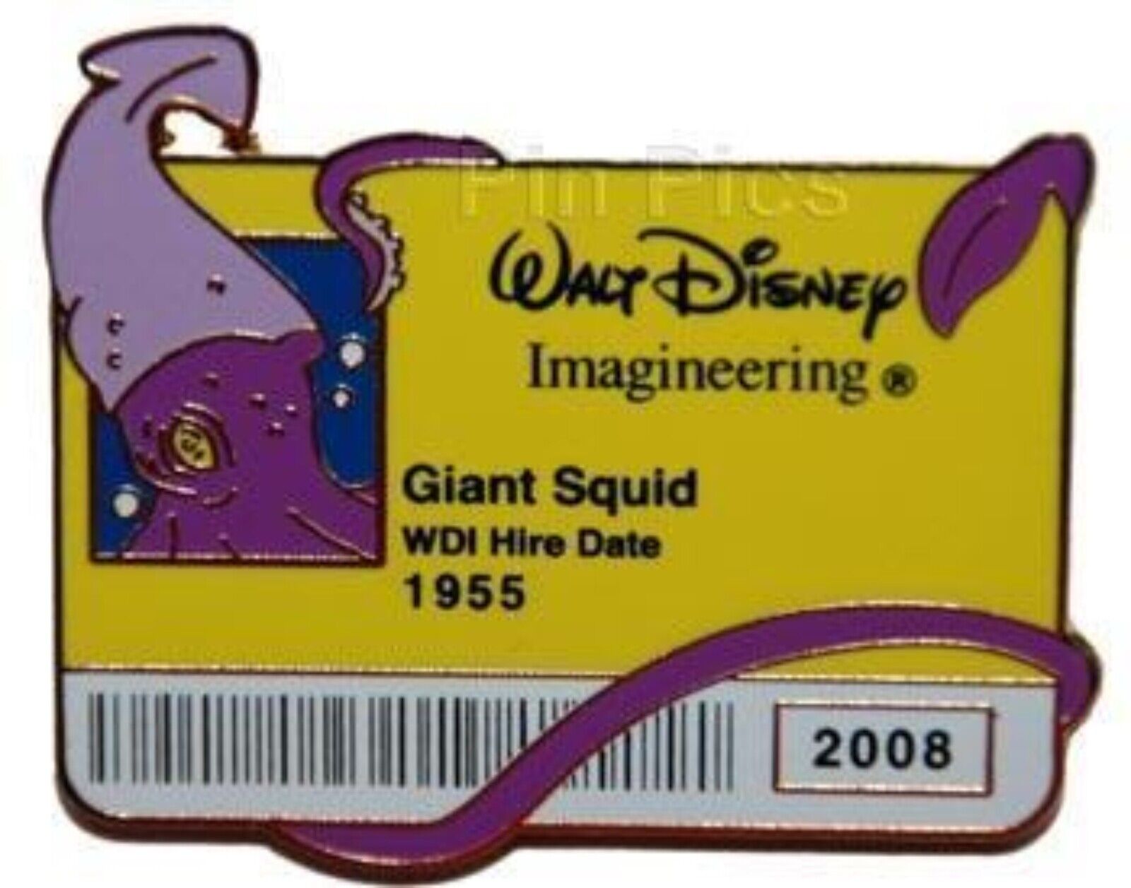 Disney Pin 64433 WDI Cast I.D. Badge Giant Squid 20,000 Leagues Under the Sea LE