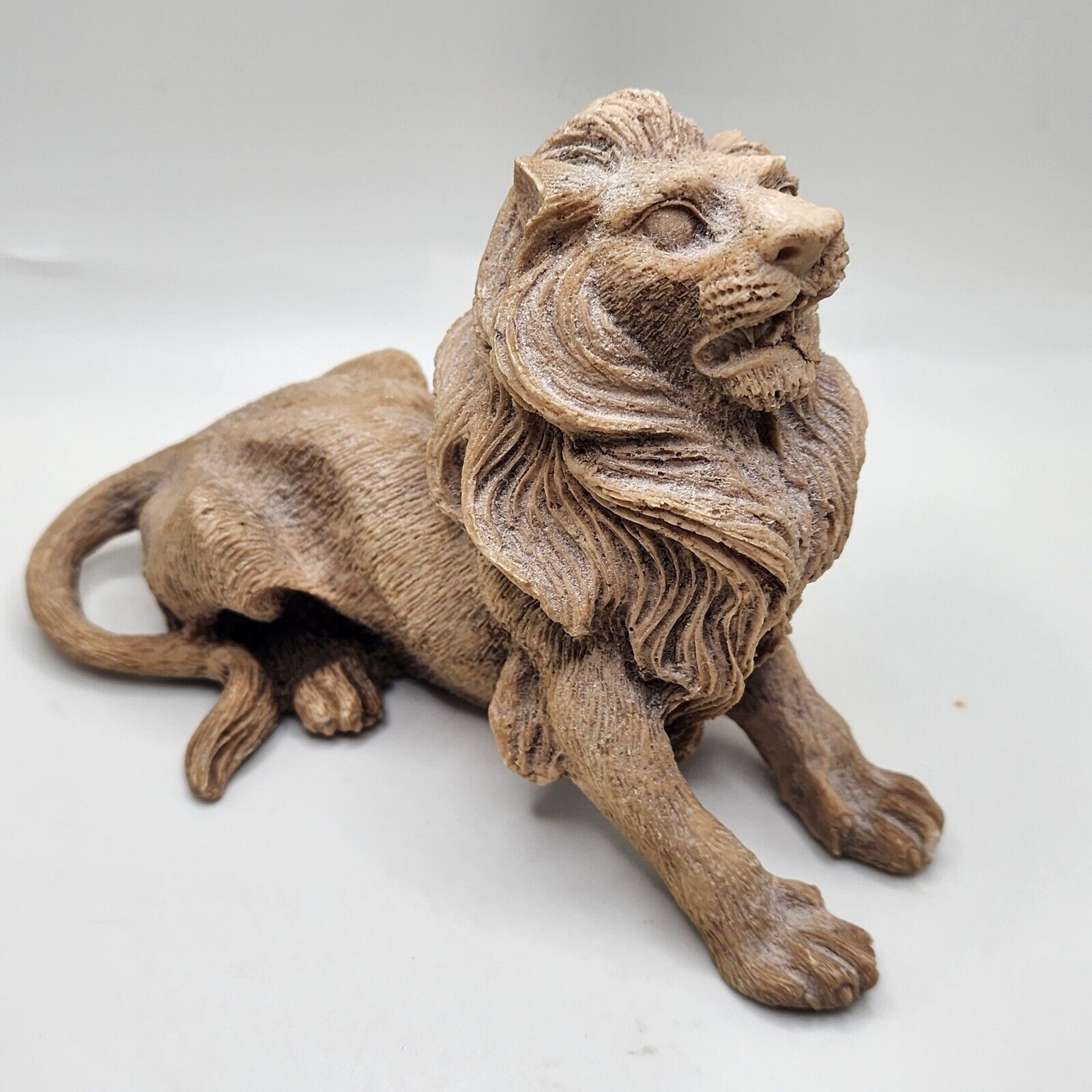 Vintage Resin Lion Statue Figure - 6 Inches