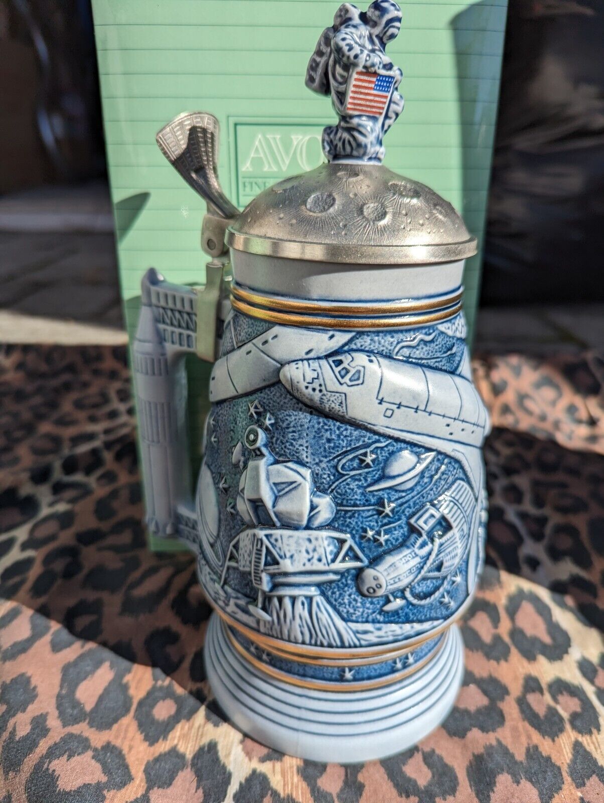 NEW Avon Fine Collectibles Gone to the Moon NASA Beer Stein VINTAGE 1991