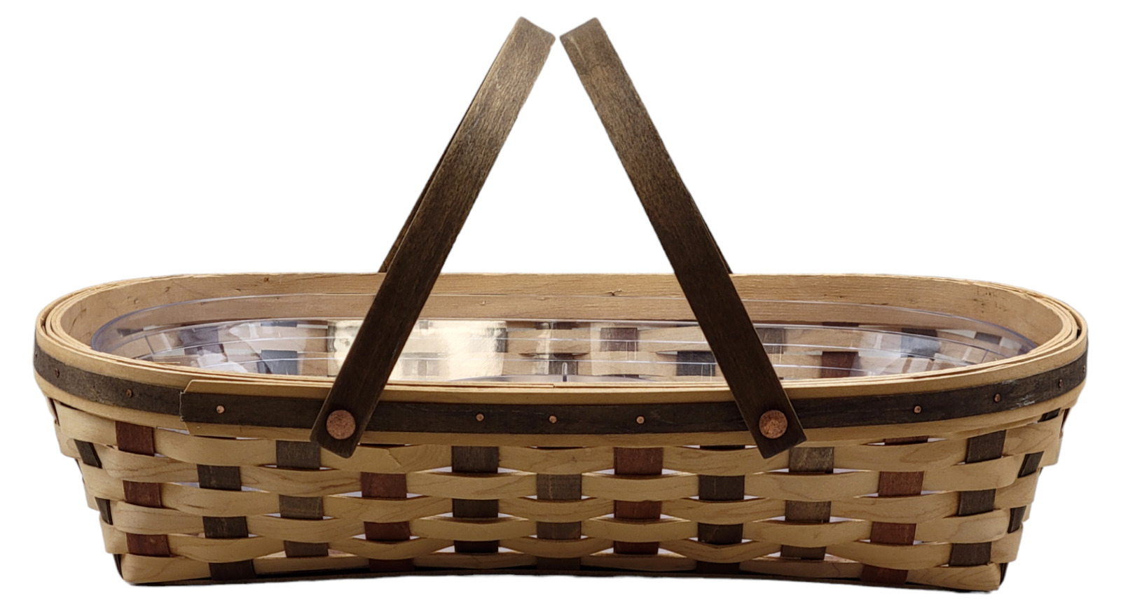 Longaberger American Craft Medium Oval Gathering Basket w/ Divided Protector