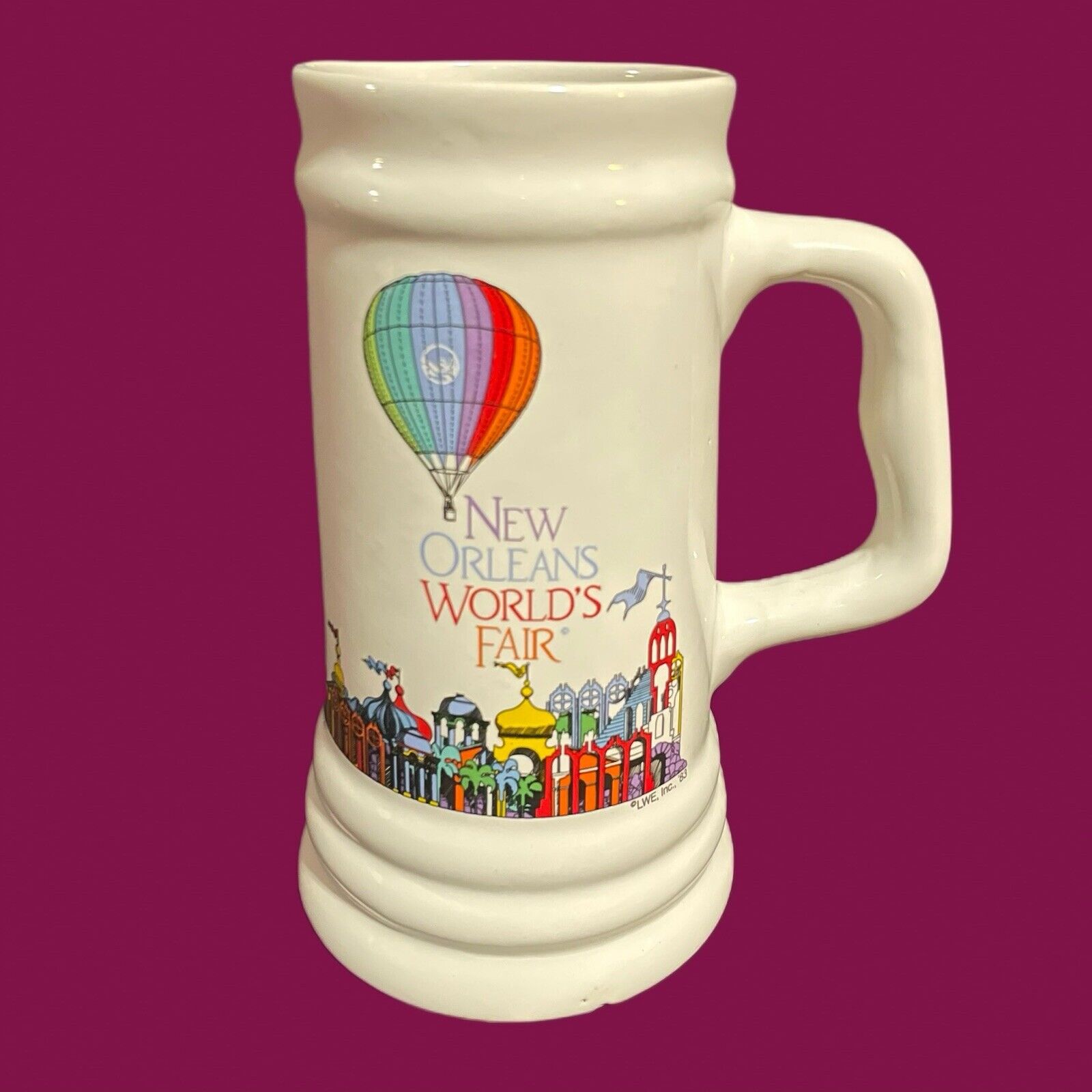 New Orleans World’s Fair 1984 40oz Ceramic Stein - LWE Inc., ‘83