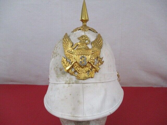 Span-Am War US Army Enlisted M1887 White Sun or Pith Helmet - Infantry - NICE