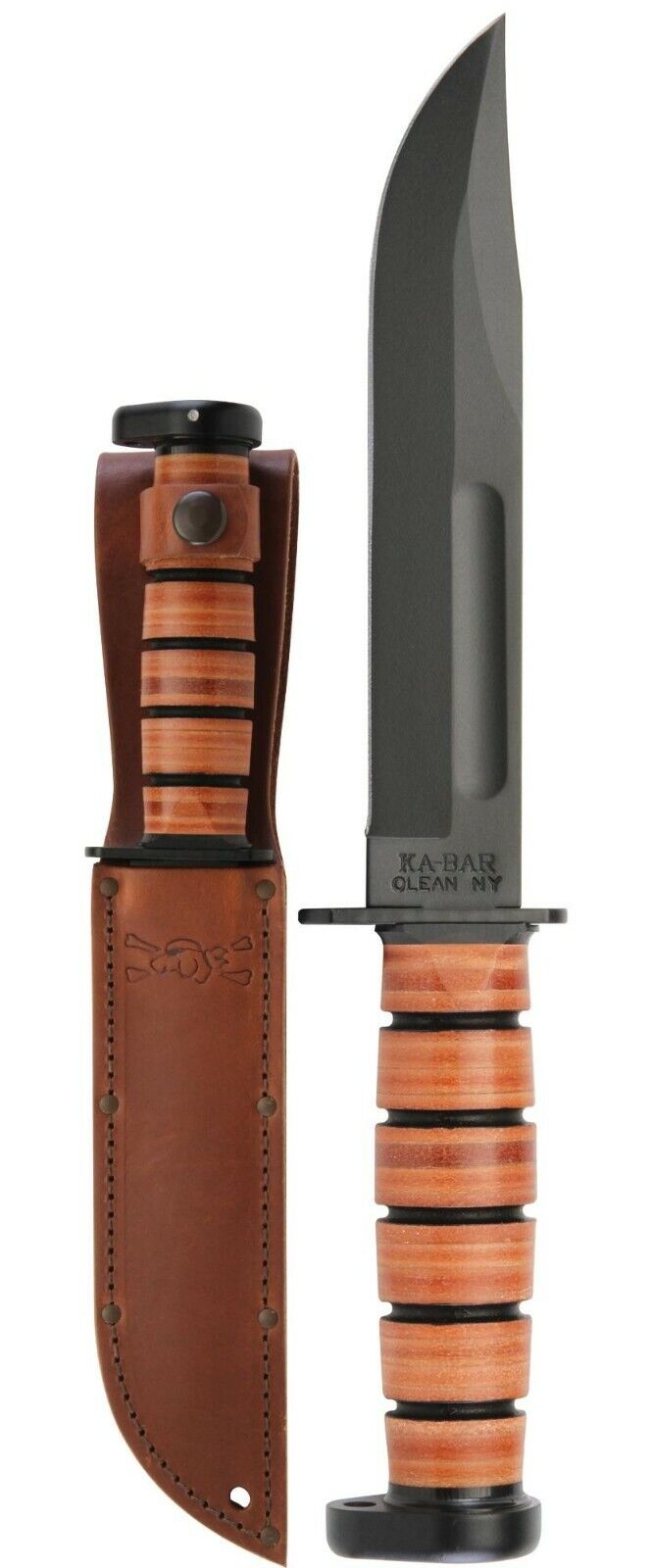 KA-BAR 1317 Dog\'s Head Utility Knife w/ Leather Sheath
