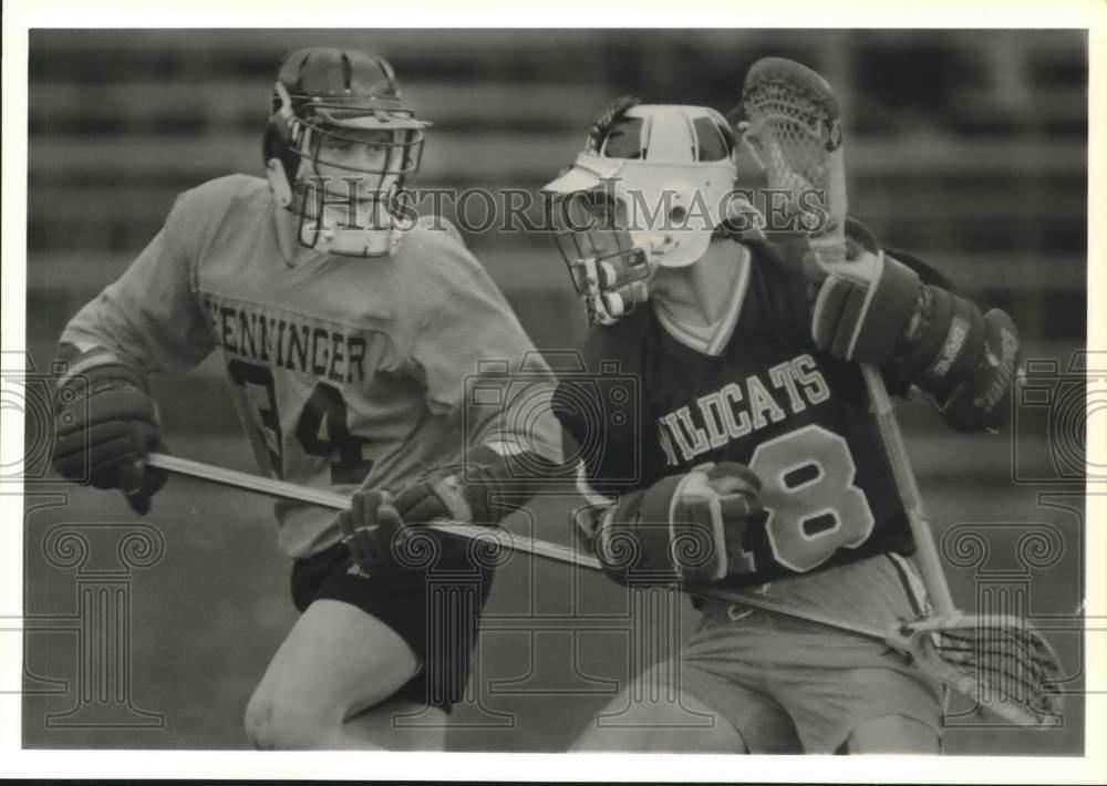 1988 Press Photo West Genesee Lacrosse Player Jeff Tambroni at Henninger Game