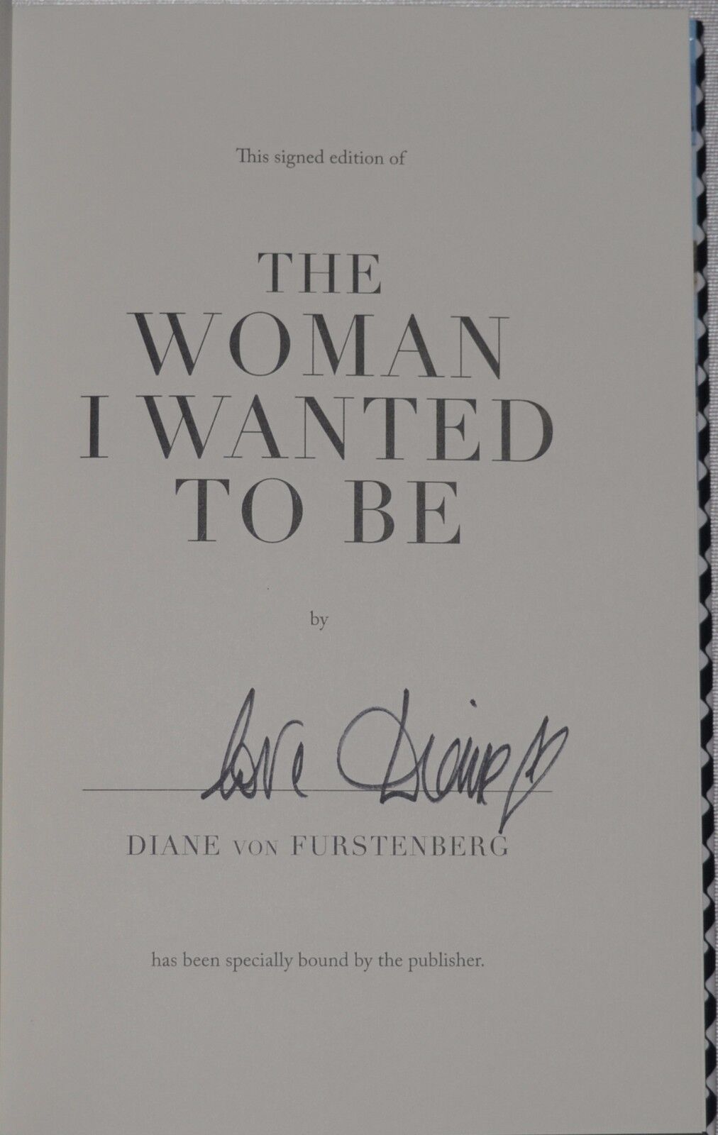 Diane Von Furstenberg 2x Signed Book The Woman I Wanted To Be Rare Error
