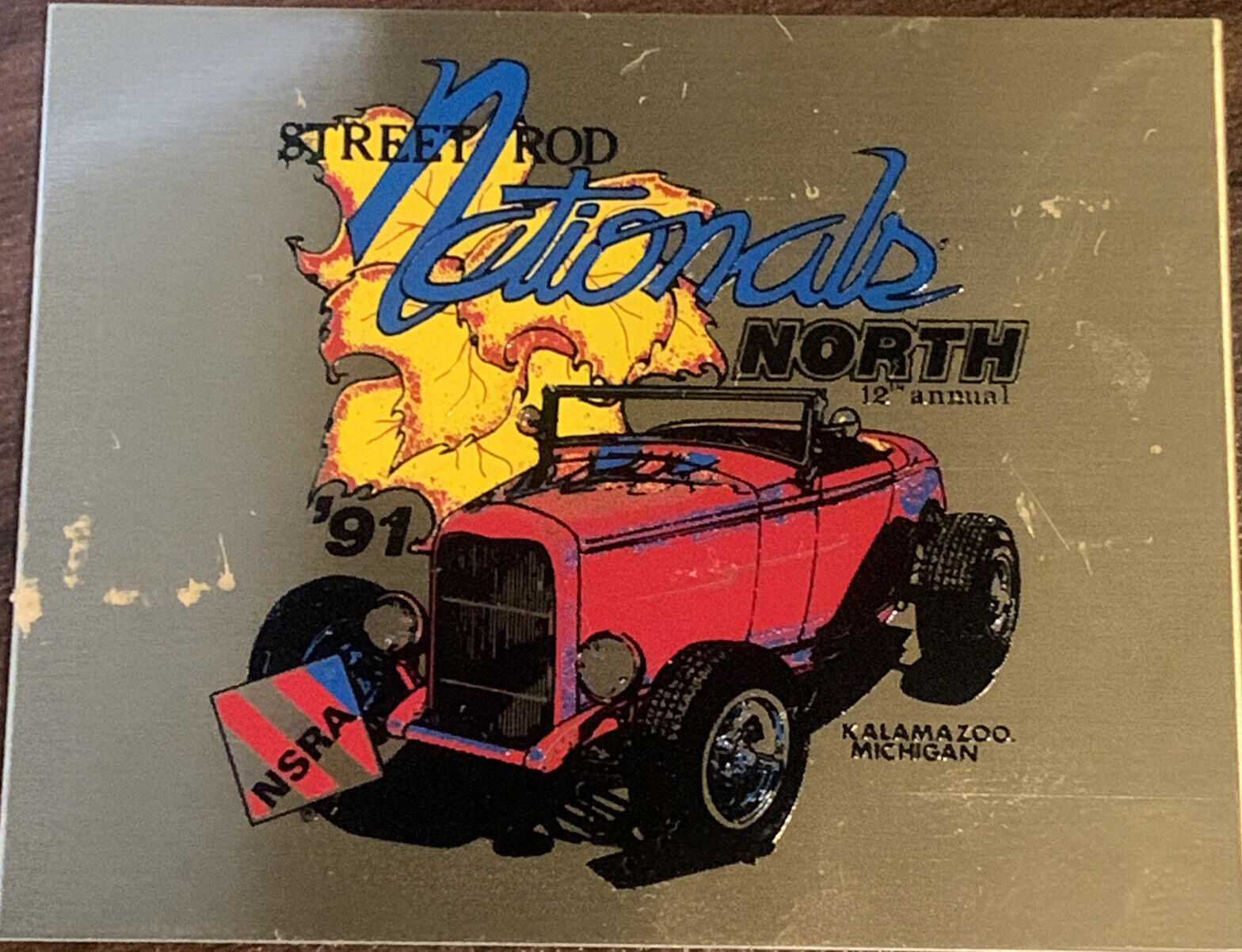 NSRA 1991 National Street Rod Association Nationals North Kalamazoo Dash Plaque