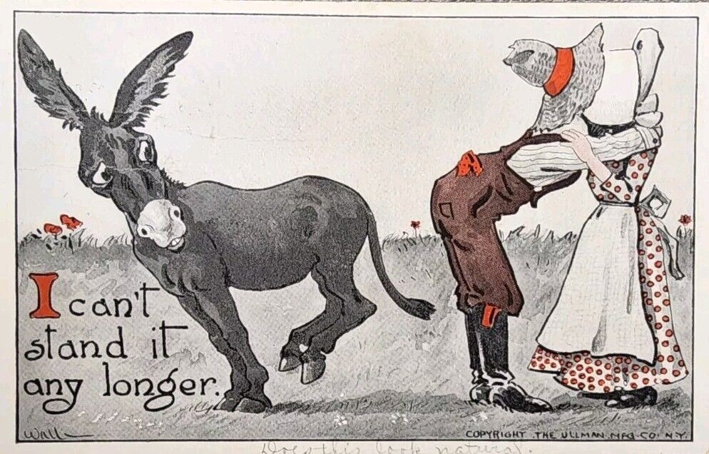 1911 Humorous Postcard ~ I Can\'t Stand It Any Longer ~ Artist: Wall ~ #-5169