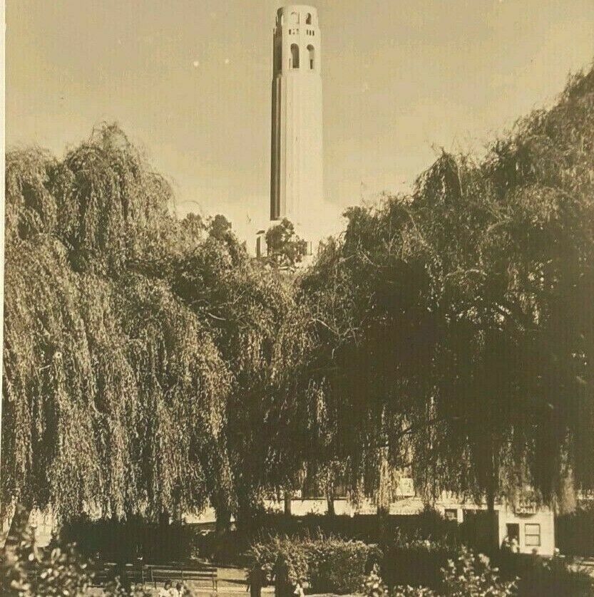 Vintage Postcard San Francisco Memorial Tower at Washington Square RPPC