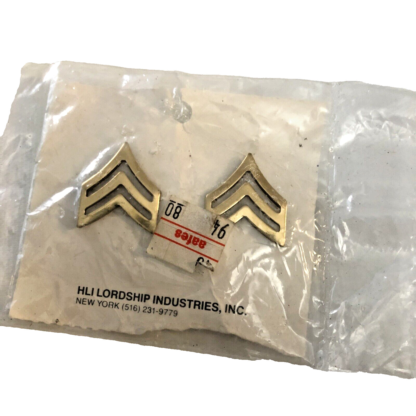 New ---- US Army New HLI Lordship Industry New York PAIR OF RANK INSIGNIAS Pins