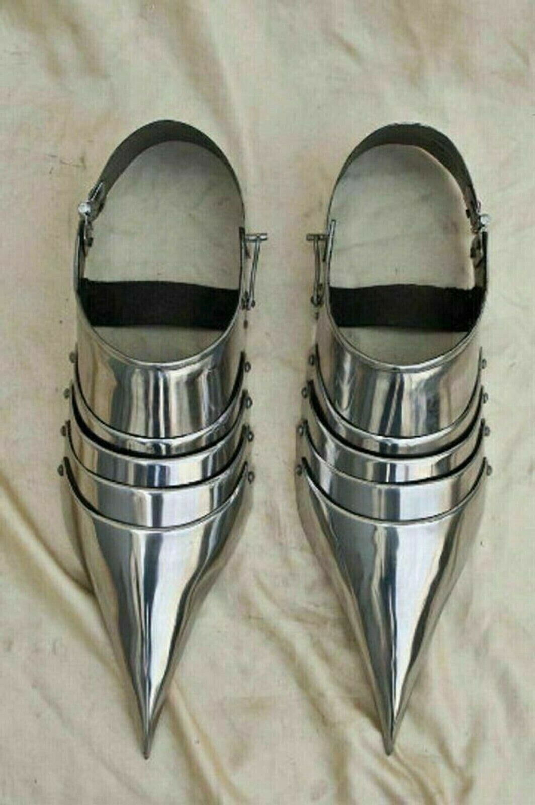 Medieval knight Armor Sabatons shoes Warrior Gothic Brass & Steel Shoes handmade