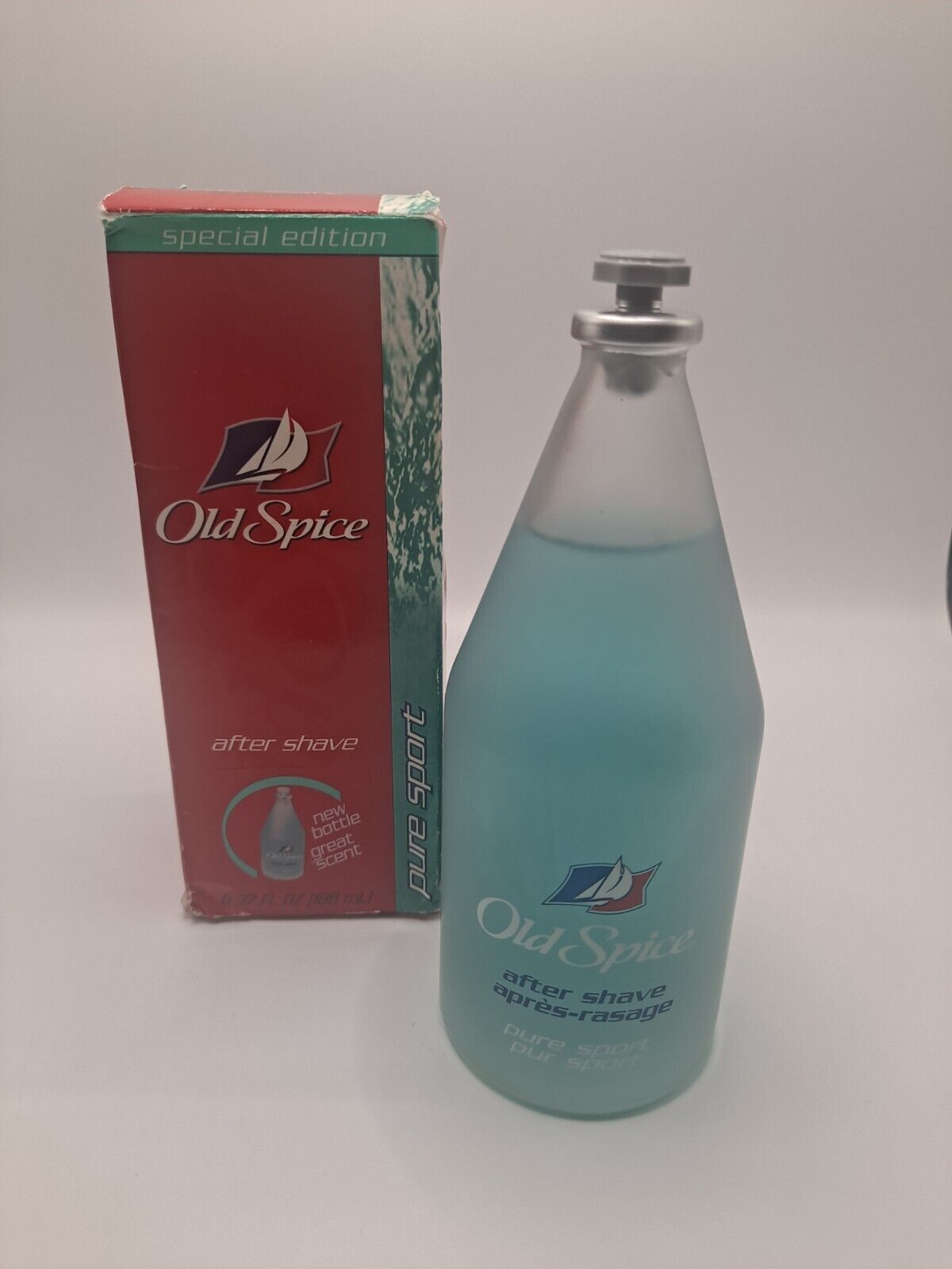 Old Spice Special Edition After Shave Pure Sport Frosted Blue 6.37 oz New NOS