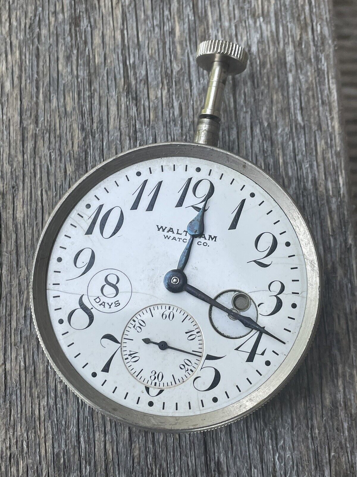 Antique Vintage Waltham Watch Co 8 days car clock watch Runs *READ* Lot #1