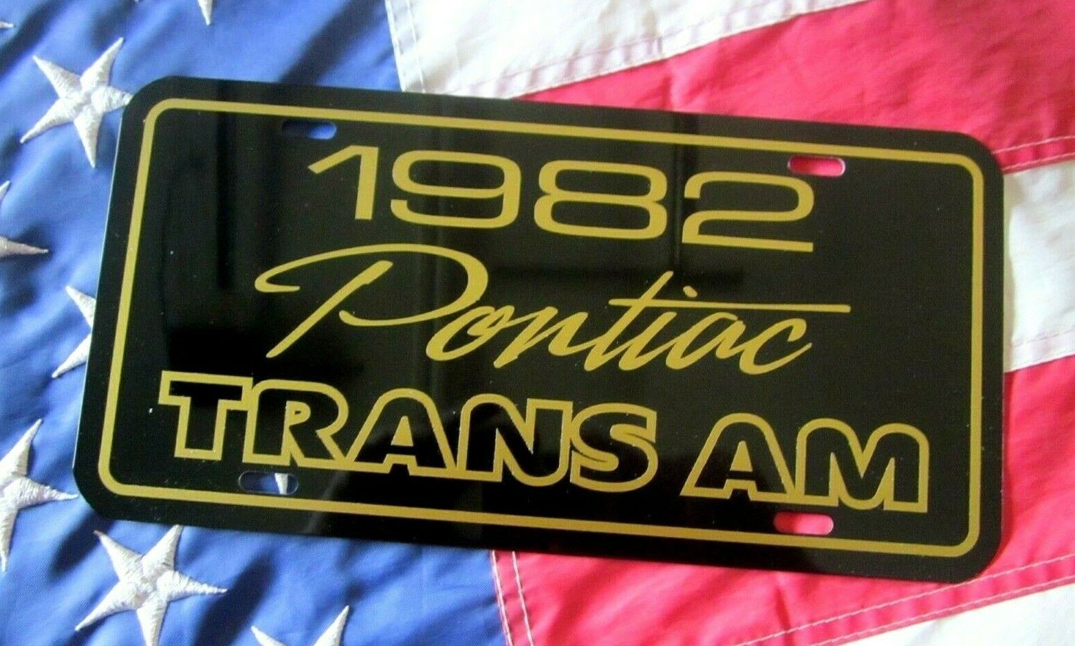 1982 Pontiac Trans Am License plate car tag black & gold smokey & the bandit 82