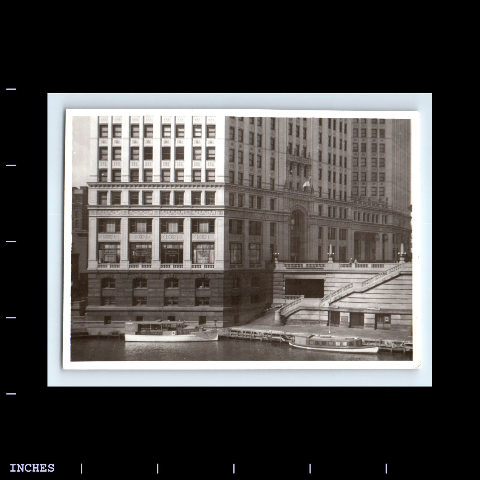 Old Vintage Photo NATIONAL BANK BUILDING ALONG WATER