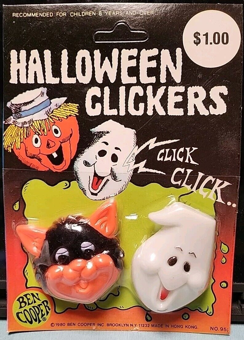 Vintage BEN COOPER Halloween Hard Plastic Clickers*NOS*
