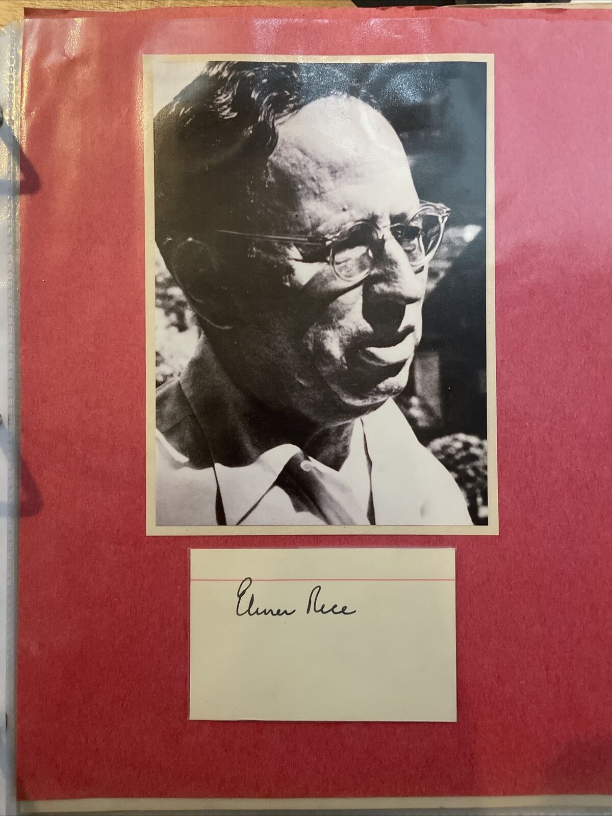 Elmer Rice, autograph signed Card With Photo