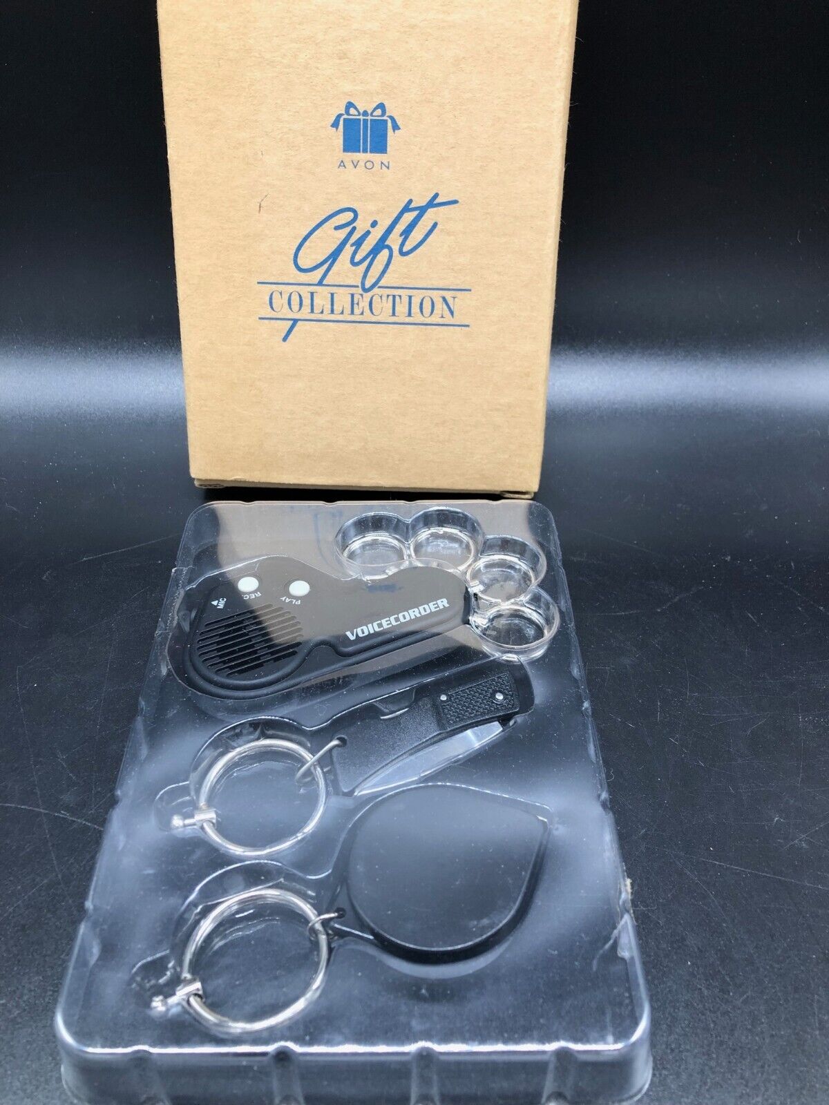 Avon Gift Collection Includes Digital Recorder Mini Knife and Keyrings, NIB