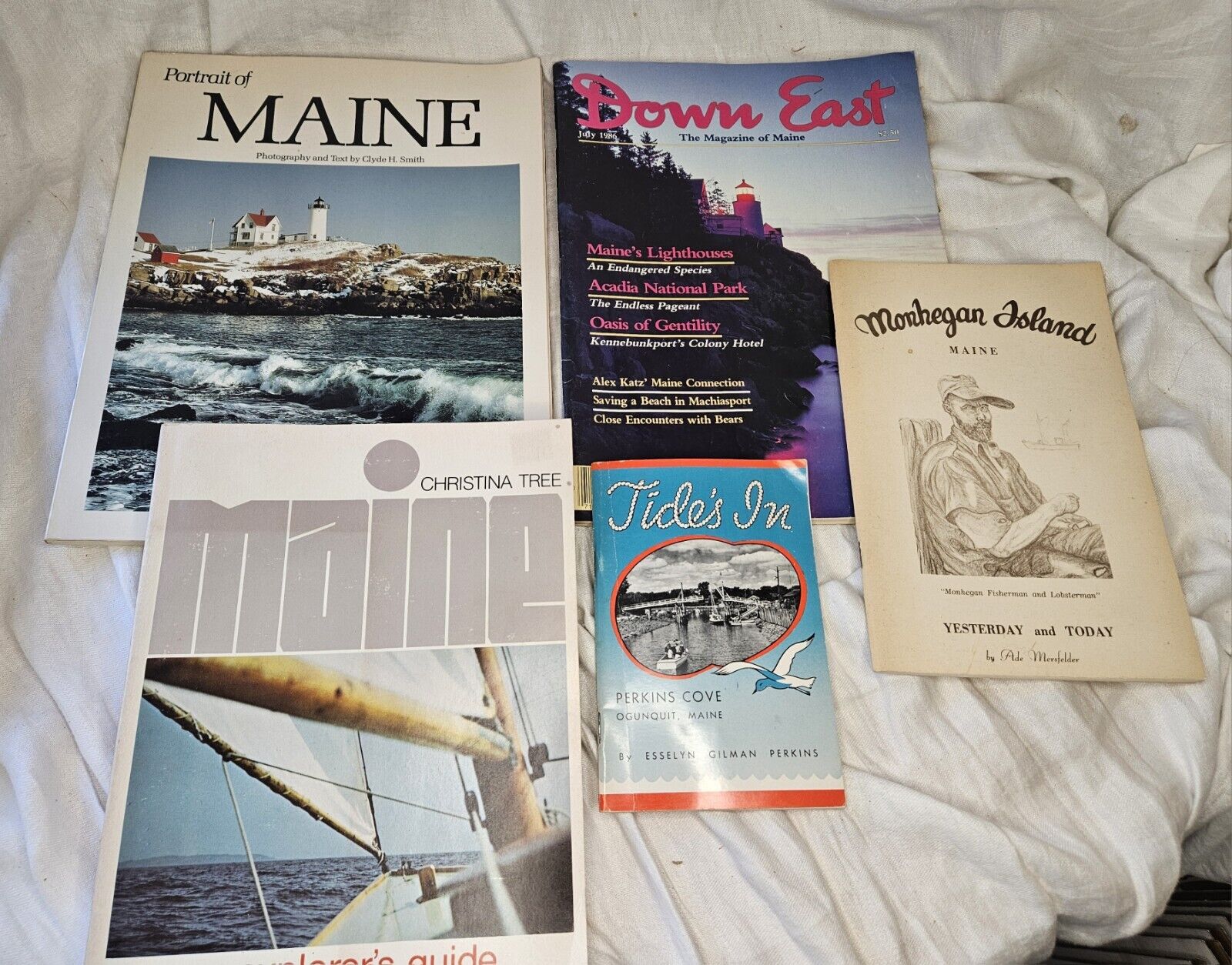 Vintage Maine Travel Book Lot Ephemera Books Adventure