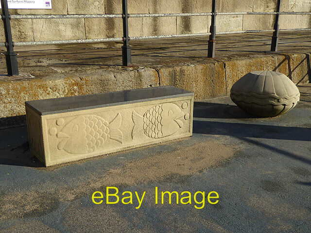 Photo 6x4 Concrete form and bench at the base of the Heugh Breakwater Con c2015