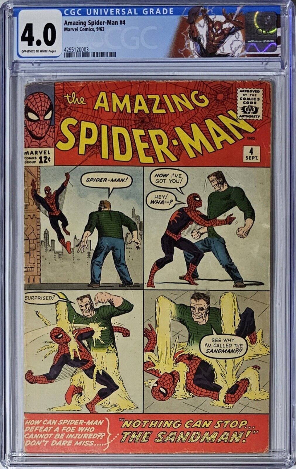 Amazing Spider-Man #4 CGC 4.0 Marvel Comics 1963 1st Appearance of Sandman