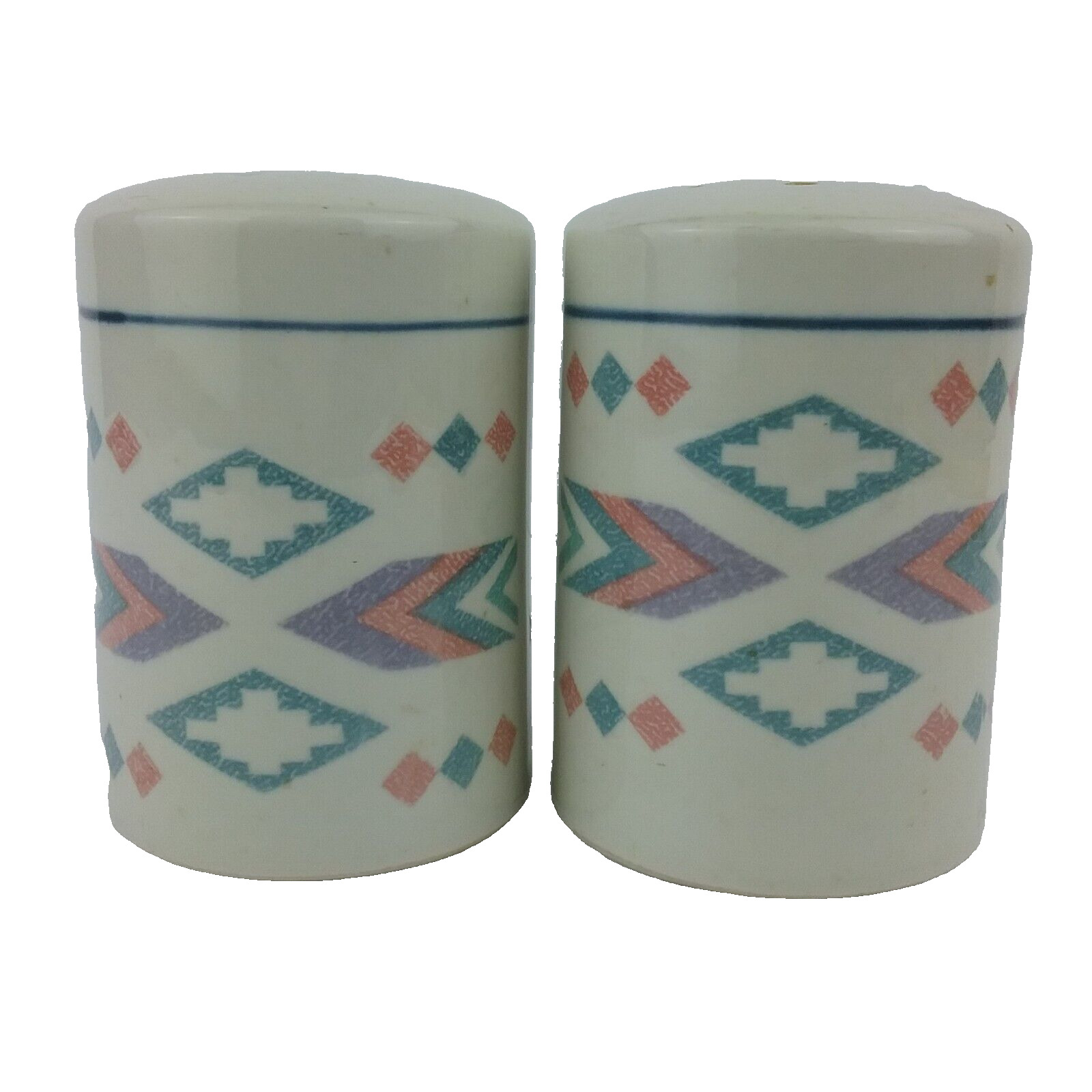 Otagiri Southwest Aztec Design Ceramic Salt & Pepper Shakers Vintage Made Japan