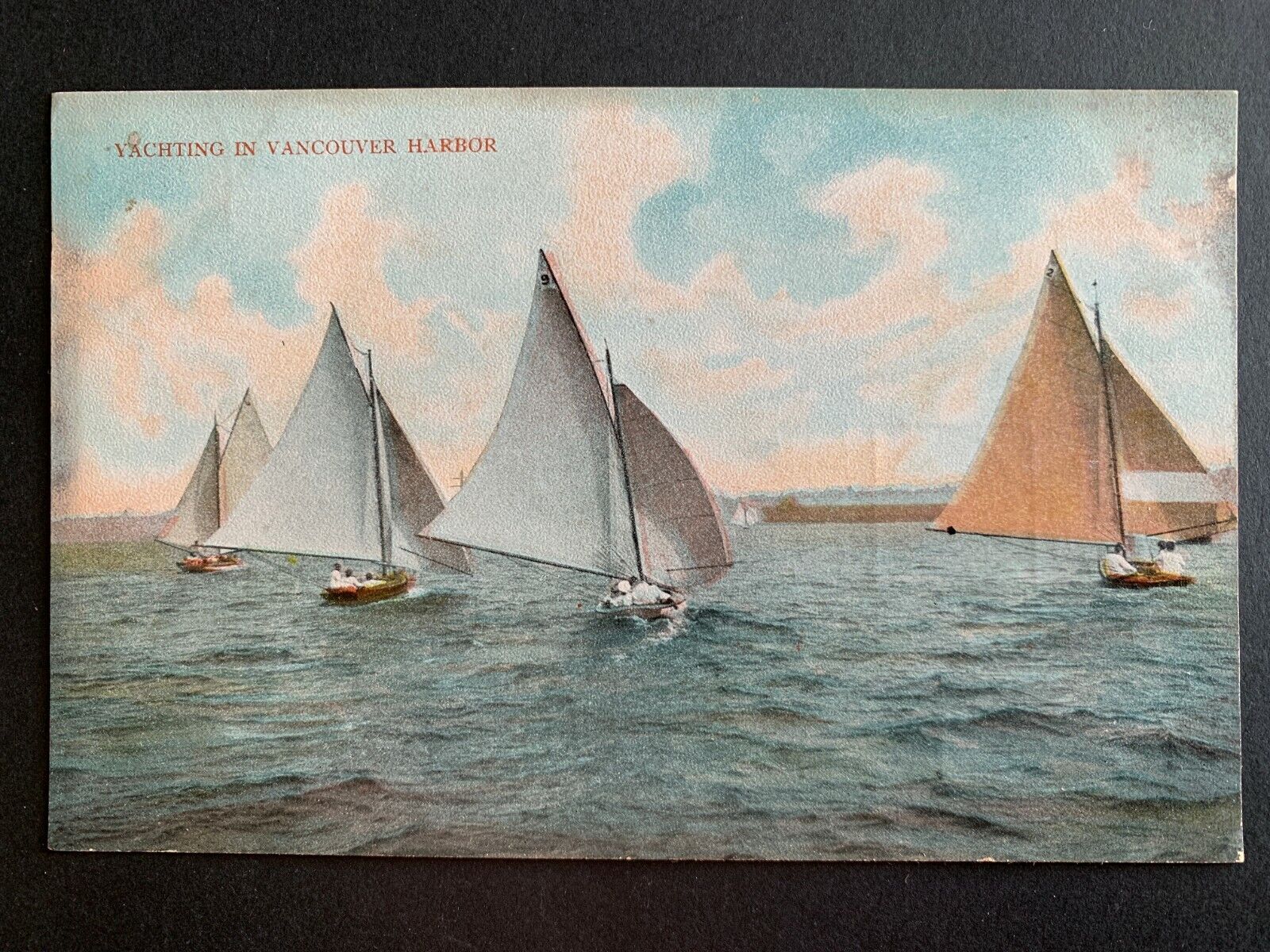 Postcard Vancouver Canada - Sail Boats in Harbor