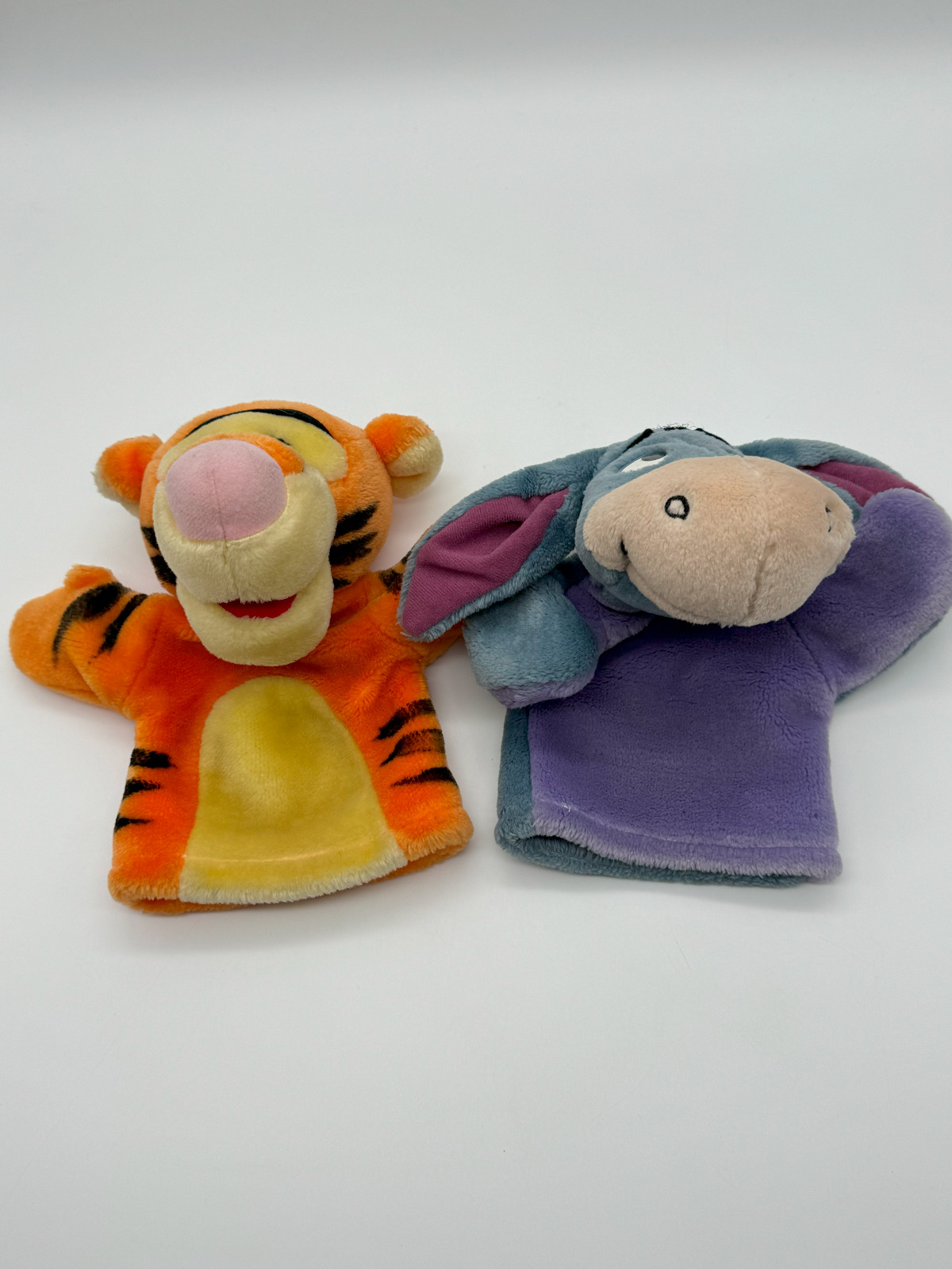 Set of 2 Disney Plush Hand Puppets Eeyore & Tigger from Winnie the Pooh
