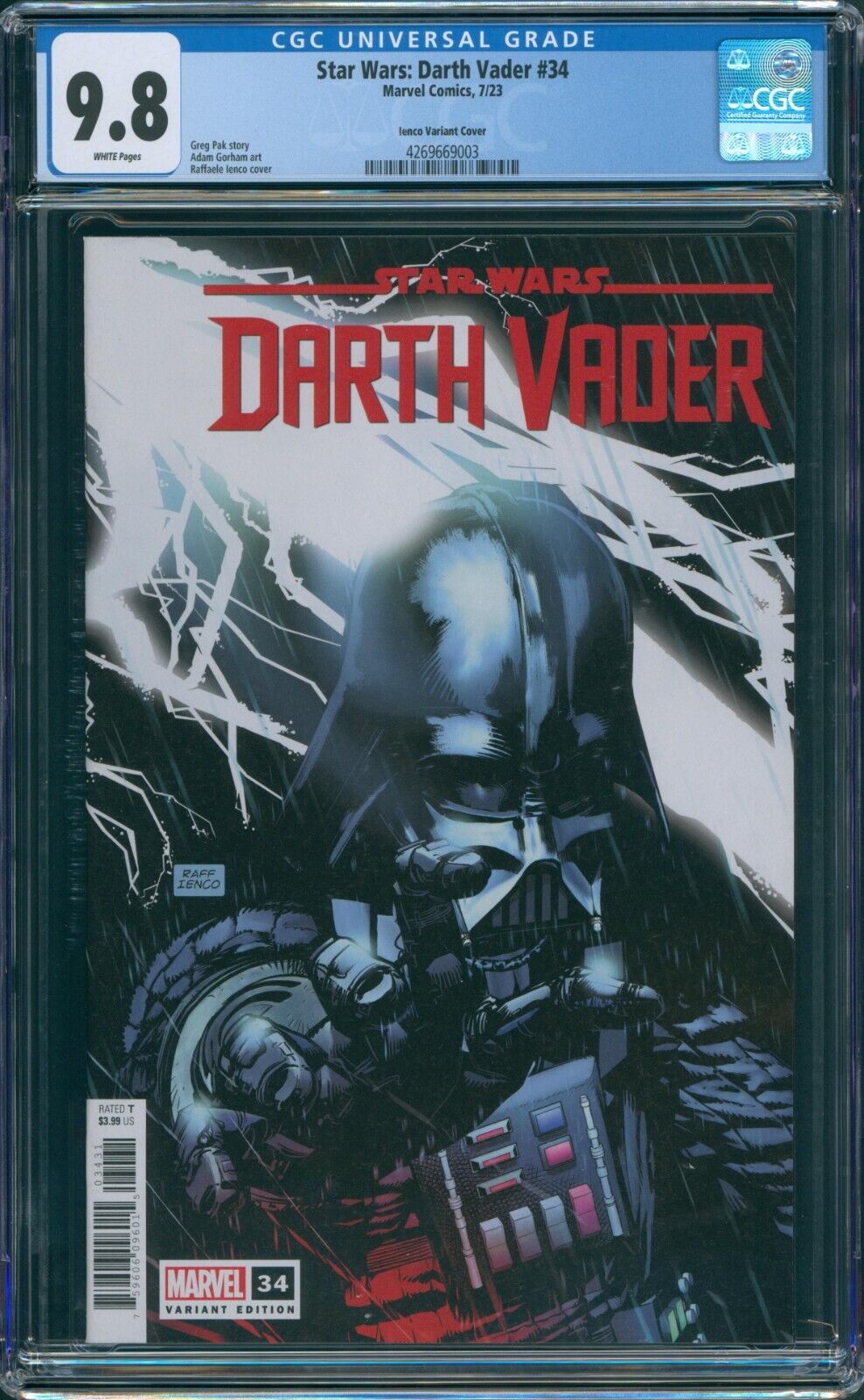 Star Wars Darth Vader #34 CGC 9.8 Raffaele Ienco Cover A Marvel 2023 HD Scan