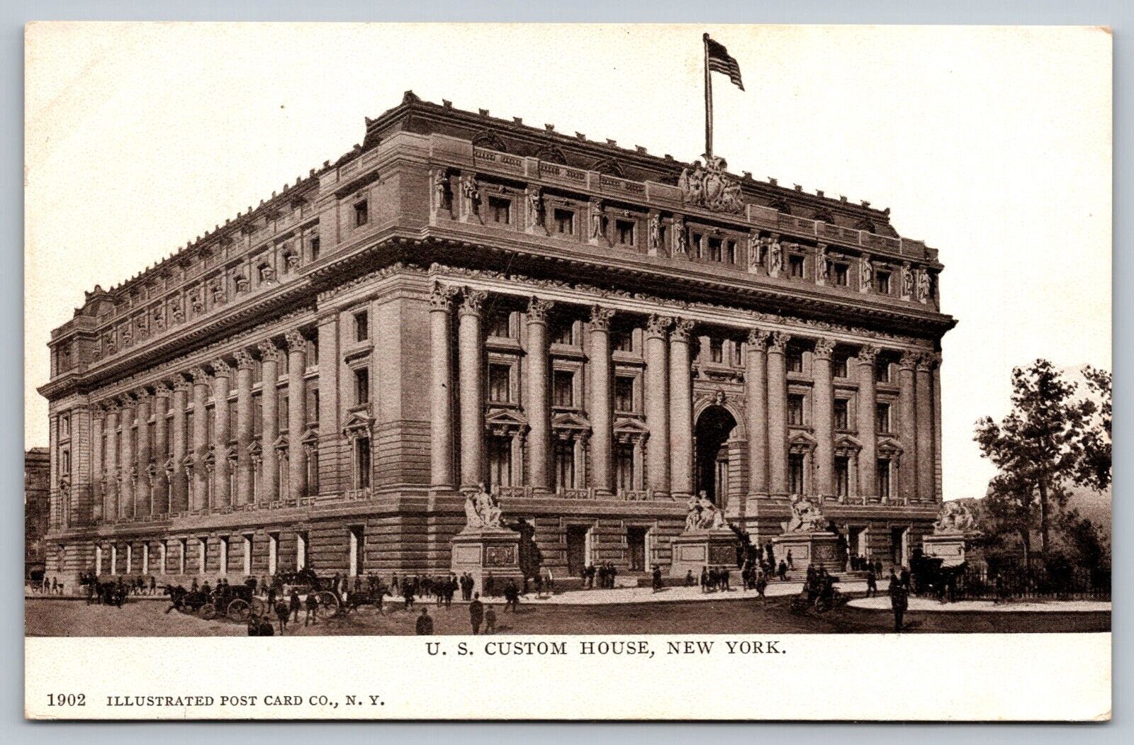 1900\'s U.S. Custom House N.Y. Vintage Postcard Illustrated 