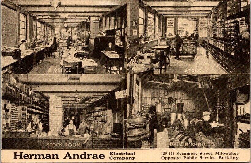 Postcard Views of Herman Andrae Electrical Company Milwaukee Wisconsin WI   1169