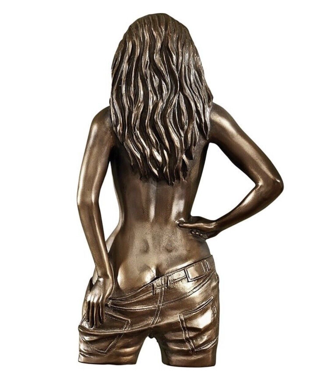 Risque nude Rear view sensual female wall sculpture 10”