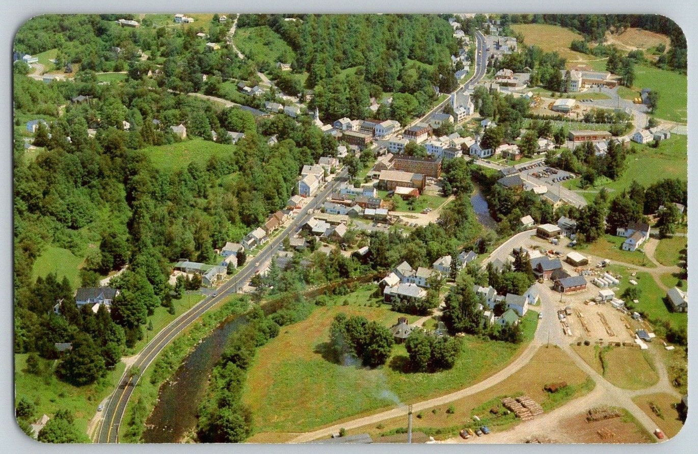 Vintage Postcard~ Aerial Birdseye View~ Wilmington, Vermont, VT