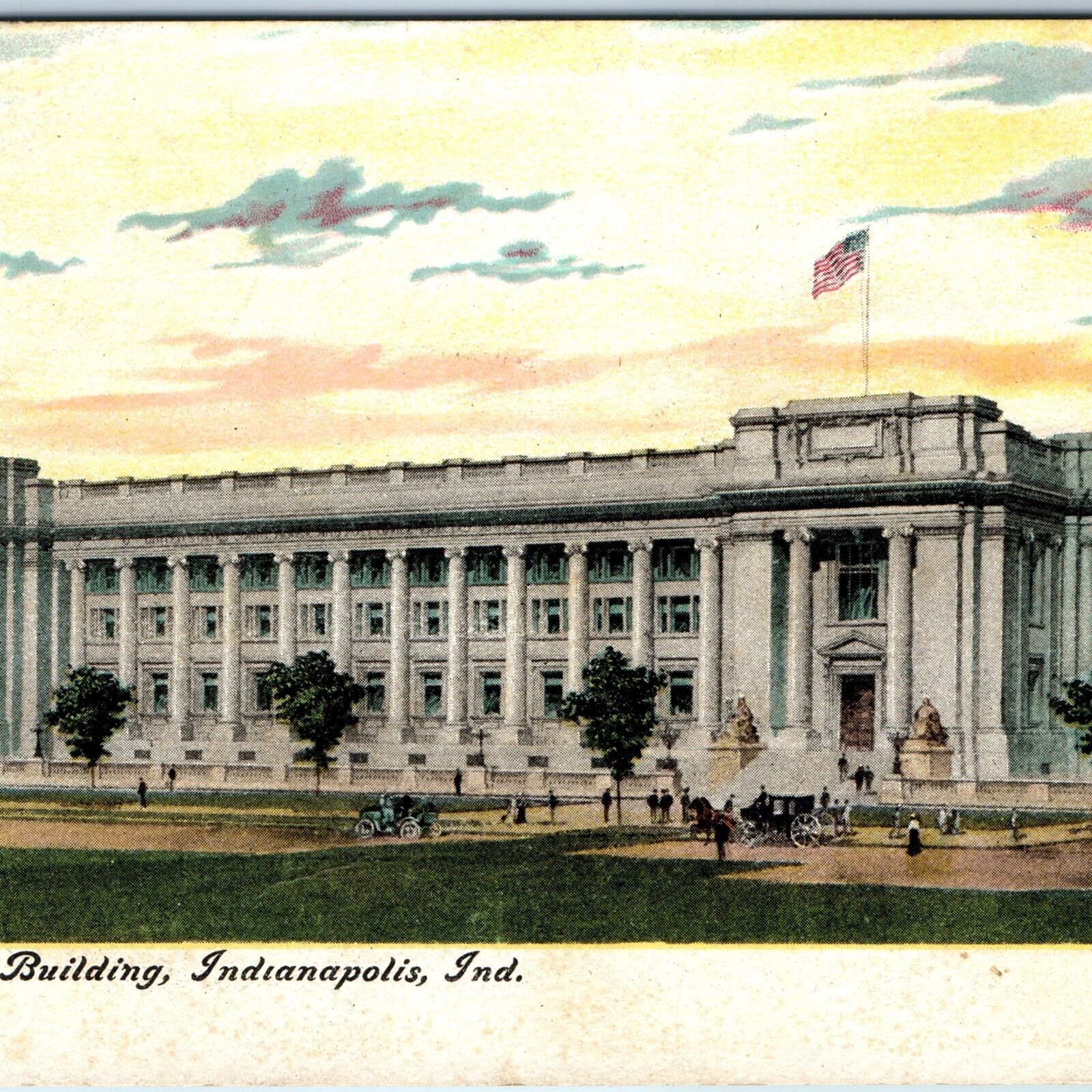 c1910s Indianapolis, Ind Courthouse Government Building Litho Photo Postcard A72