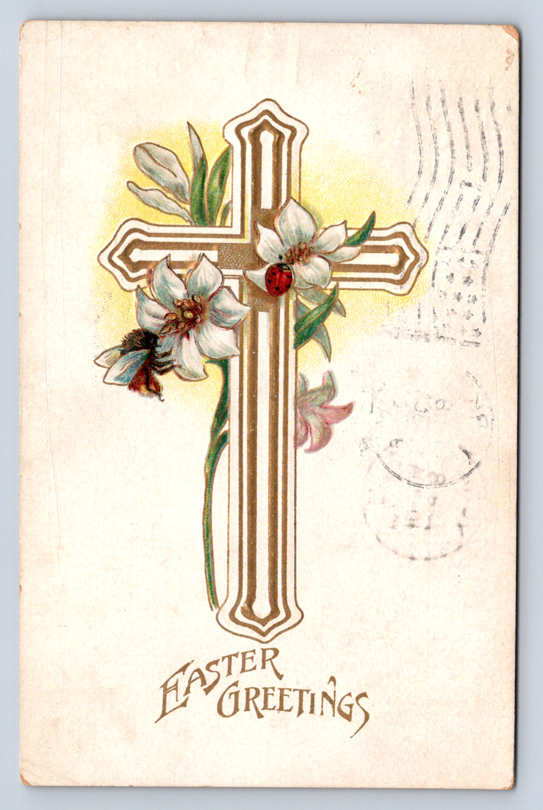 Vintage Postcard Easter Greetings 1909