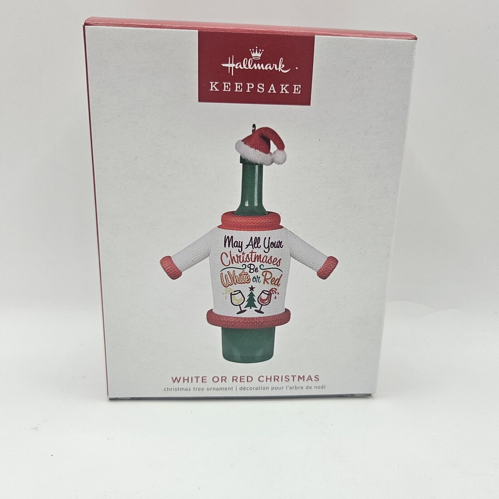 Hallmark Keepsake Ornament Wine Bottle in Shirt White or Red Christmas 2022 New