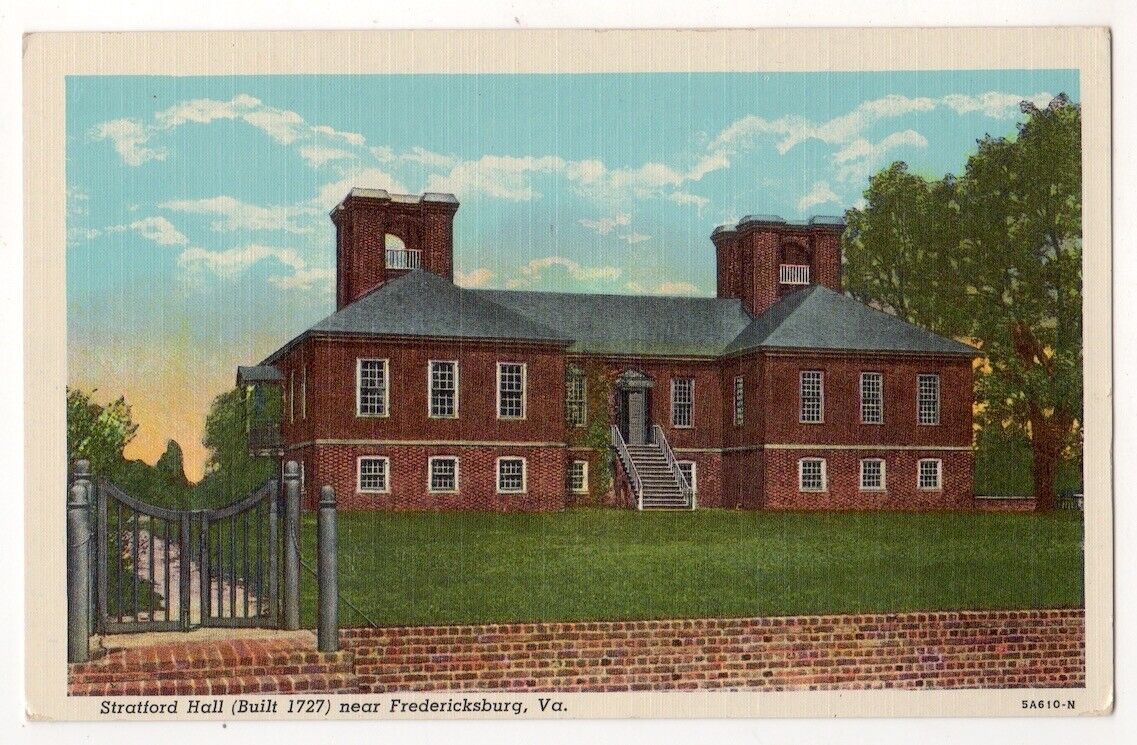 Fredericksburg Virginia c1940\'s Stratford Hall, Kings Highway, Lee Family Home