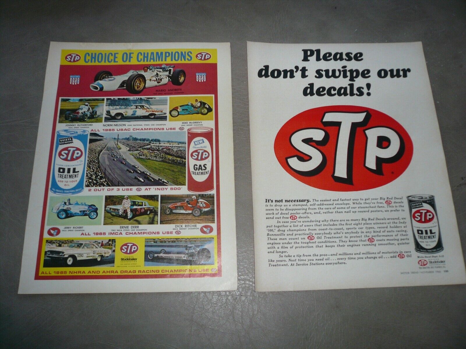 STP Oil Automotive Ads - Vintage - Two for One Price 