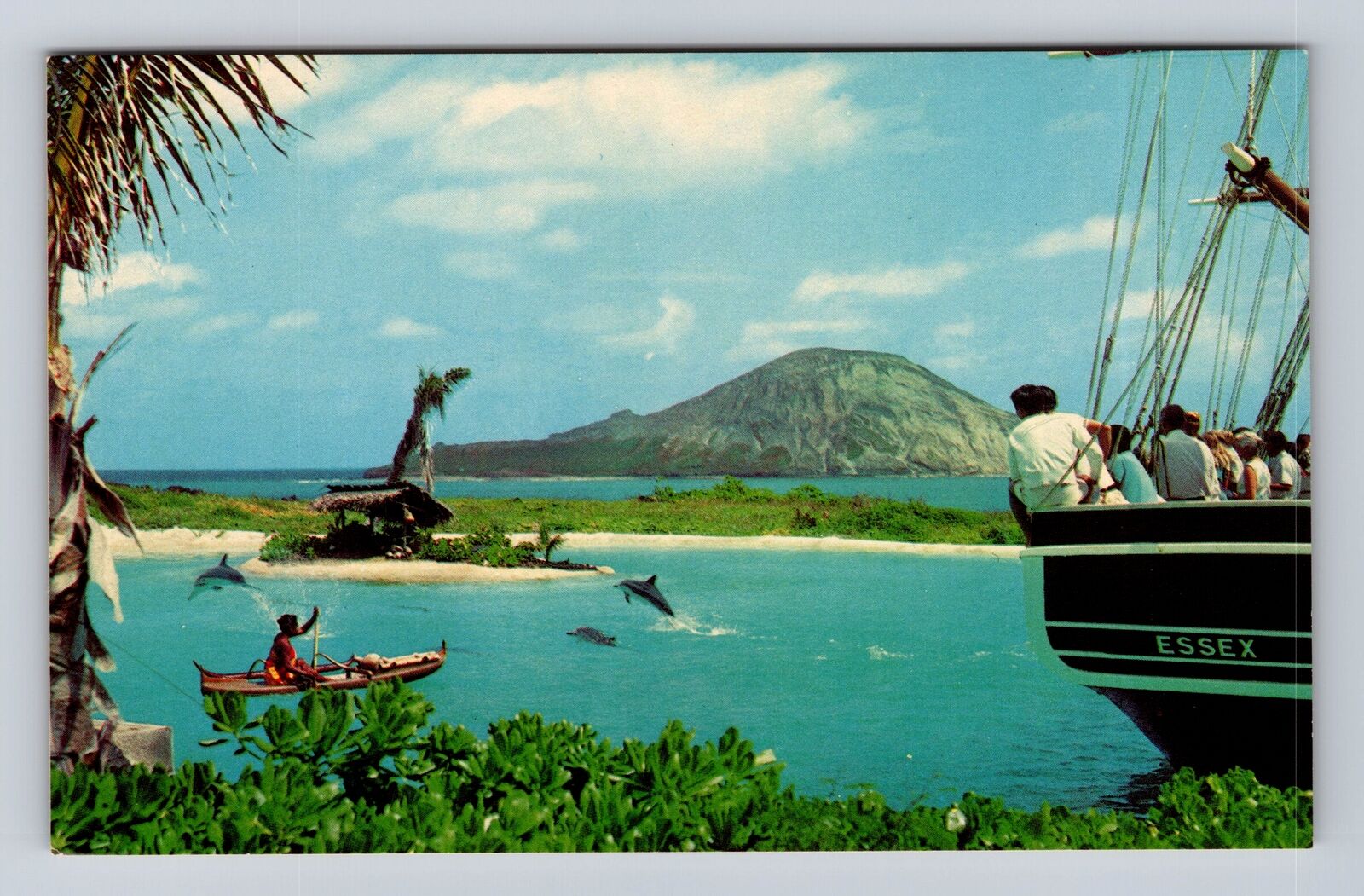 HI-Hawaii, Boat On The Water, Antique, Vintage Souvenir Postcard
