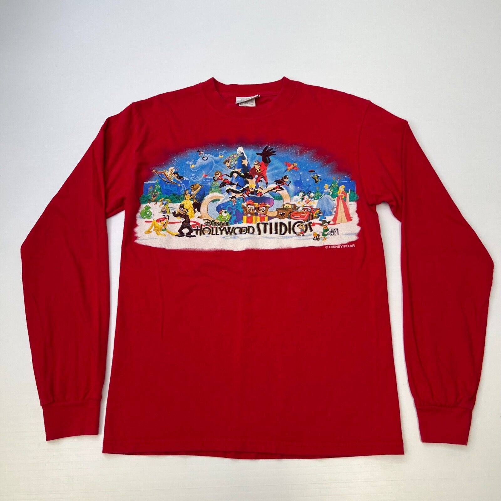 Disney Shirt Men Small Hollywood Studio Snow Holiday XMas Long Sleeve Walt World