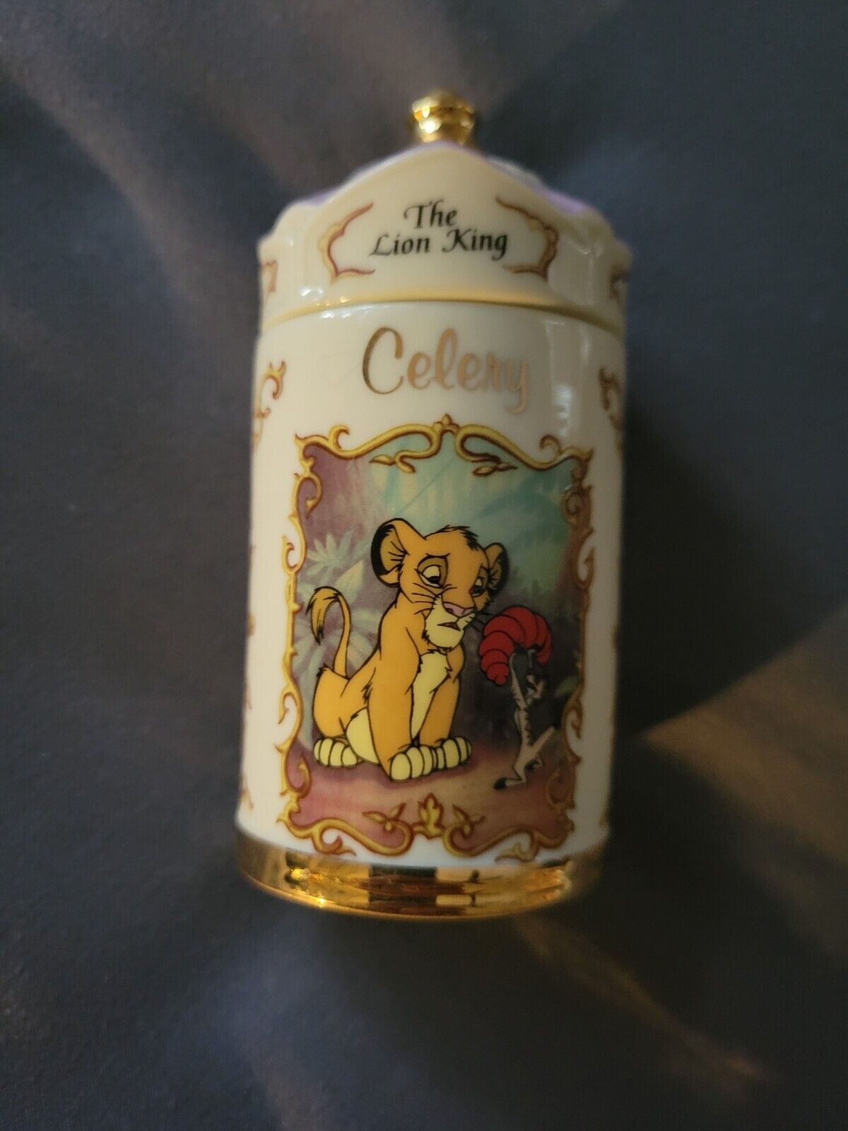 Lenox Lion King Simba Celery SpiceJar Collection Porcelain 1995 Disney NEW vntge