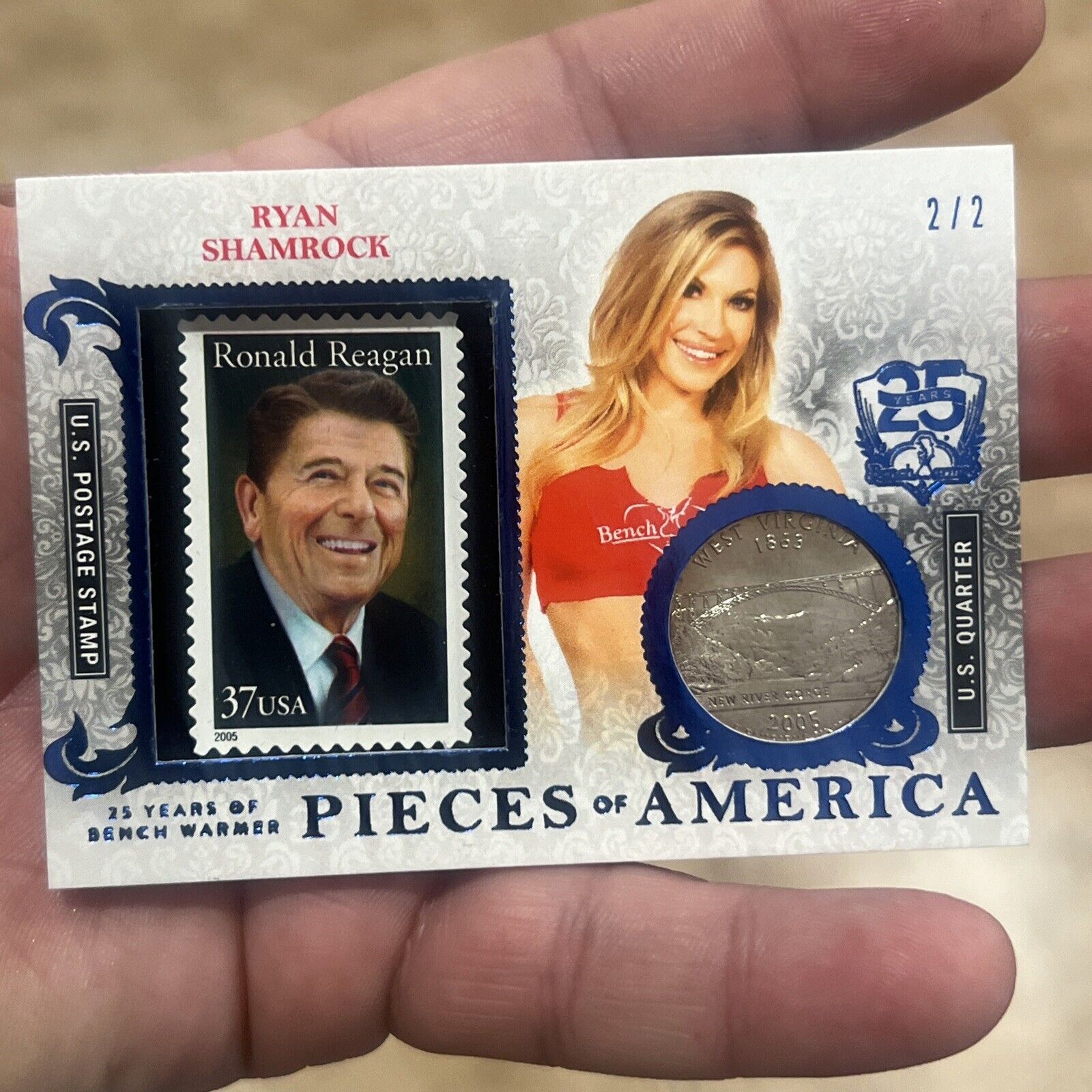 2019 Bench Warmer Pieces of America RYAN SHAMROCK US Postage Stamp & Quarter 2/2