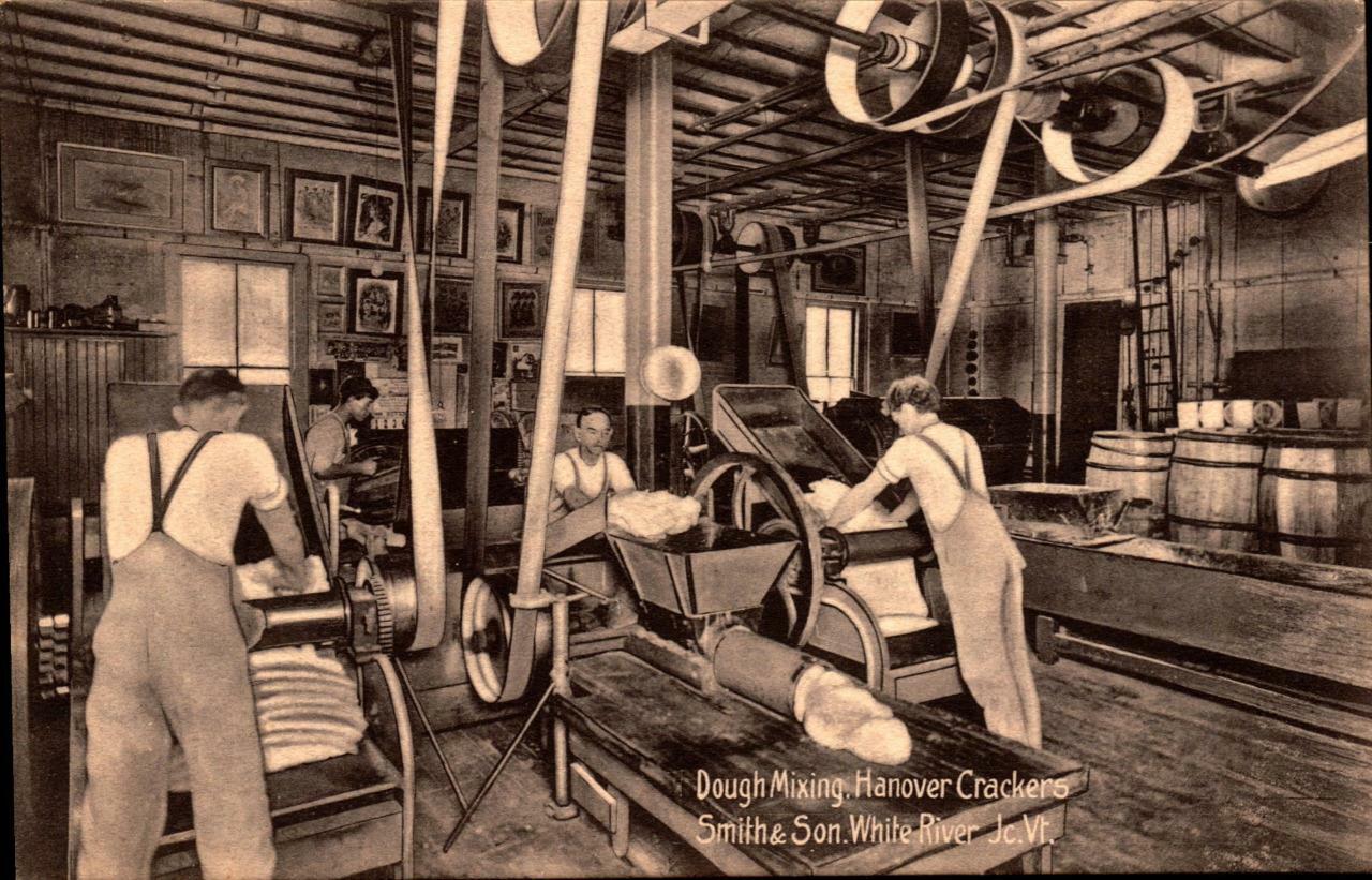 1909 Postcard-Dough Mixing-Hanover Crackers-Smith & Son-White River Jct. VT-bk33