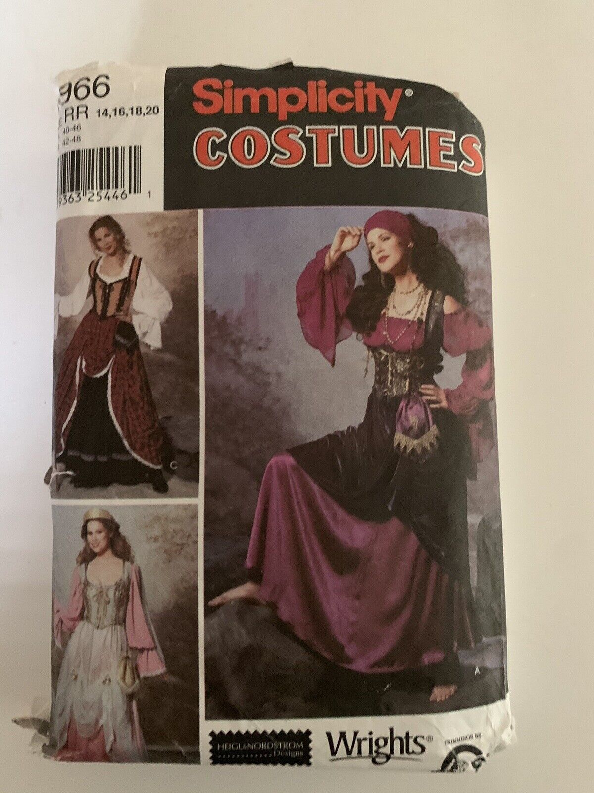 Vintage Simplicity Pattern 9966 Costumes 2001 Sizes 14-16-18-20 Blouse Overskirt