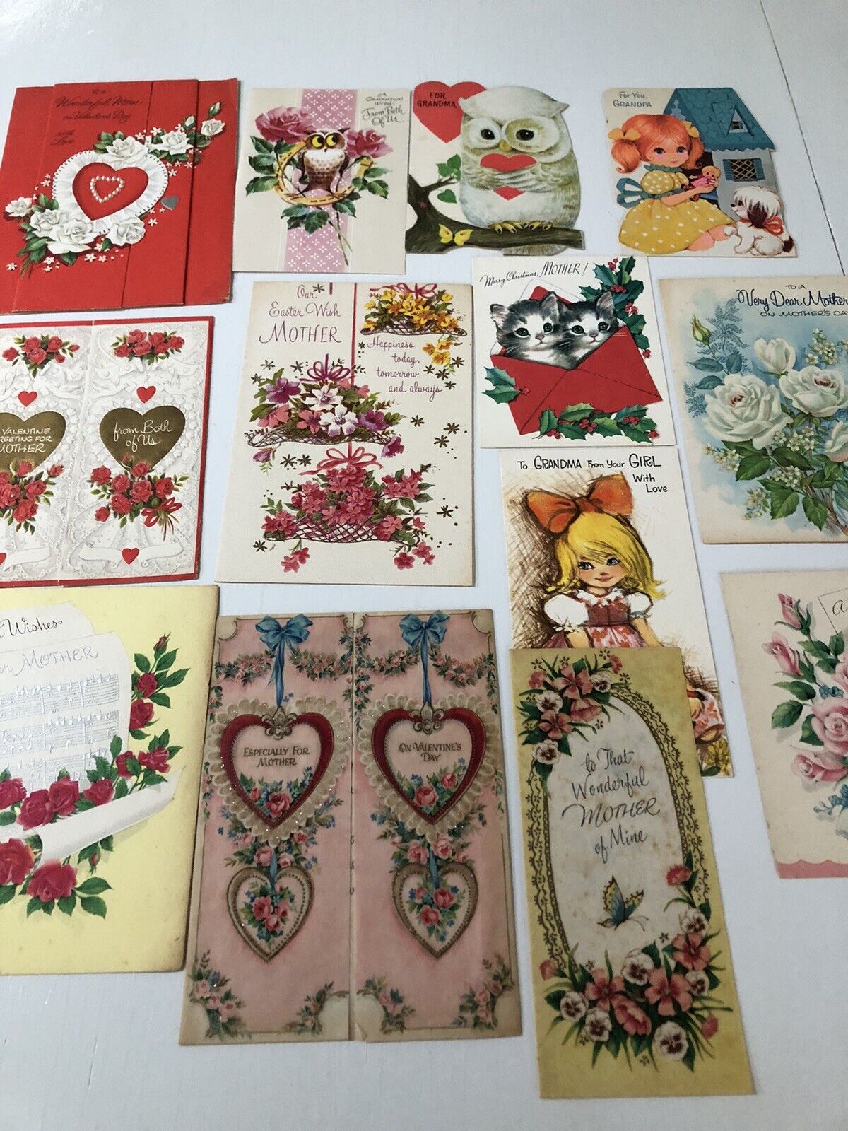 Lot of 13 - Vintage 1950'S - 60s Greeting Cards  used