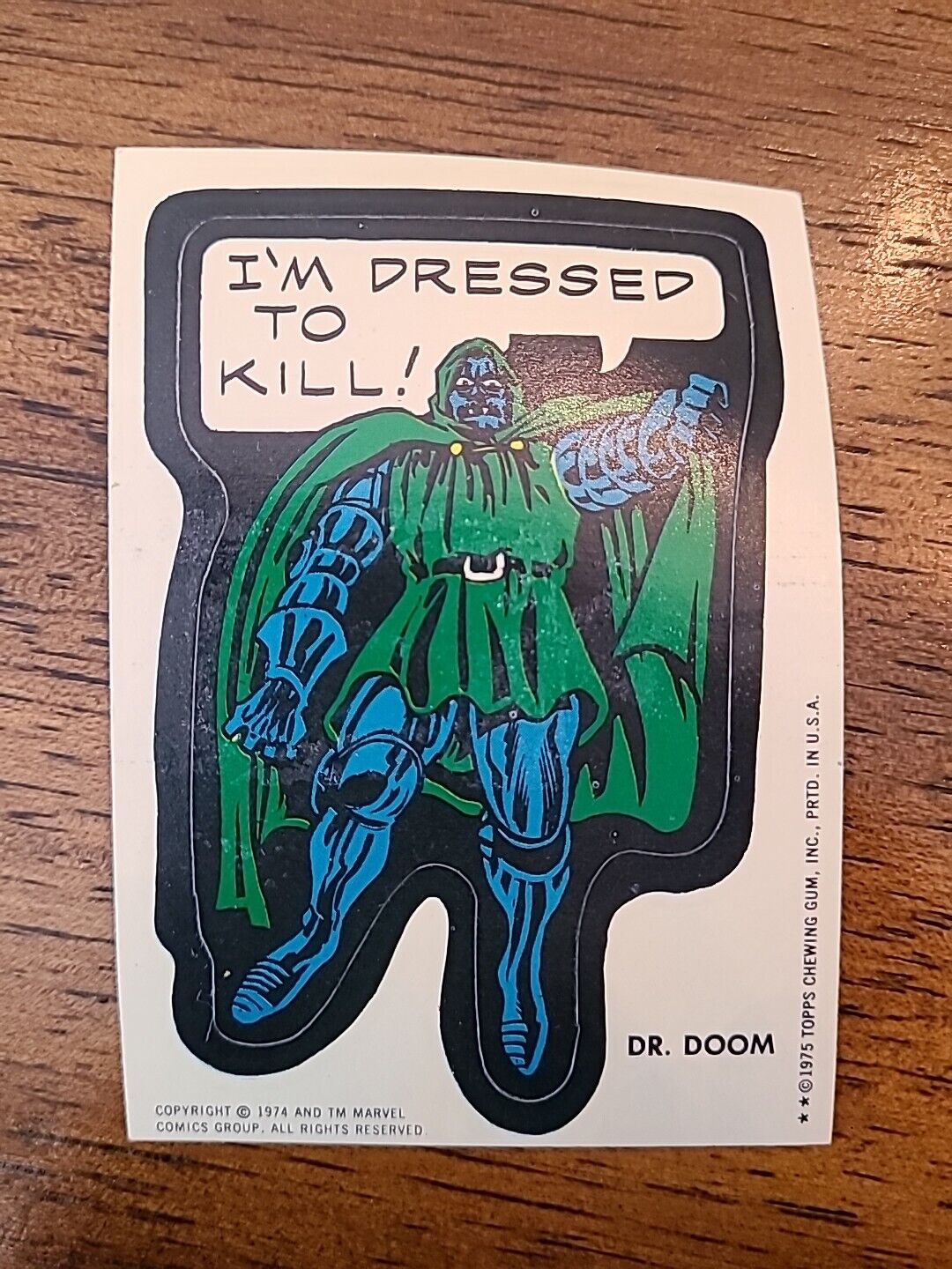 1974 1975 Topps Marvel Comic Book Heroes Sticker - Dr. Doom