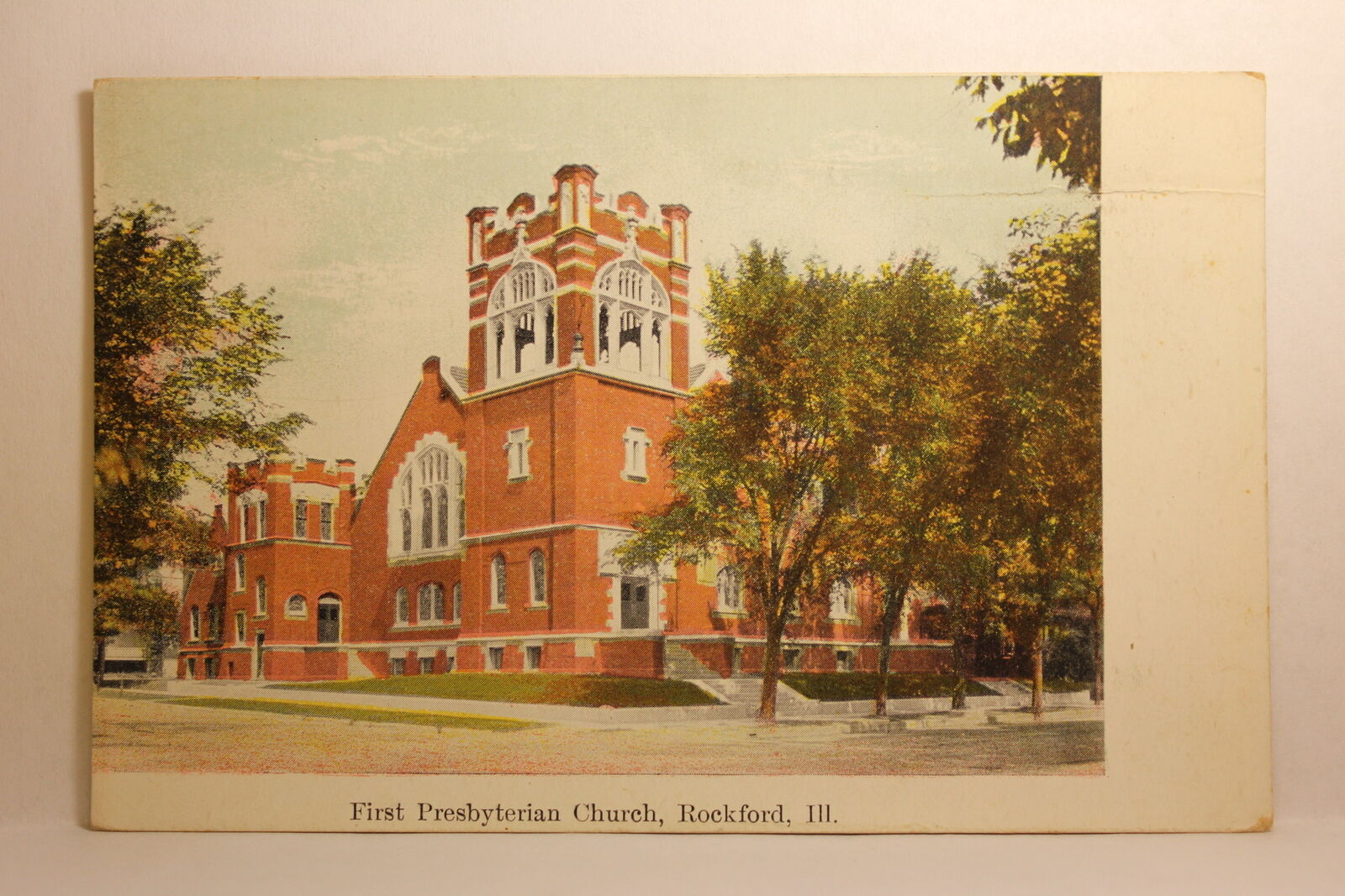 Postcard First Presbyterian Church, Rockford IL K19