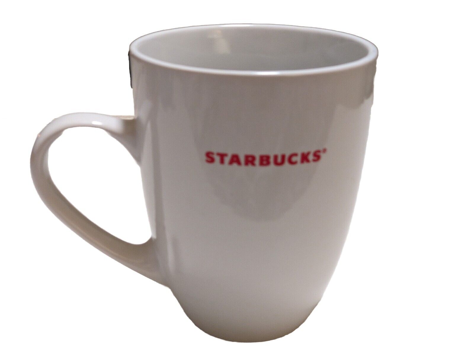 Starbucks 2008 Barista Coffee Cup 15 oz Mug White With Red Logo 