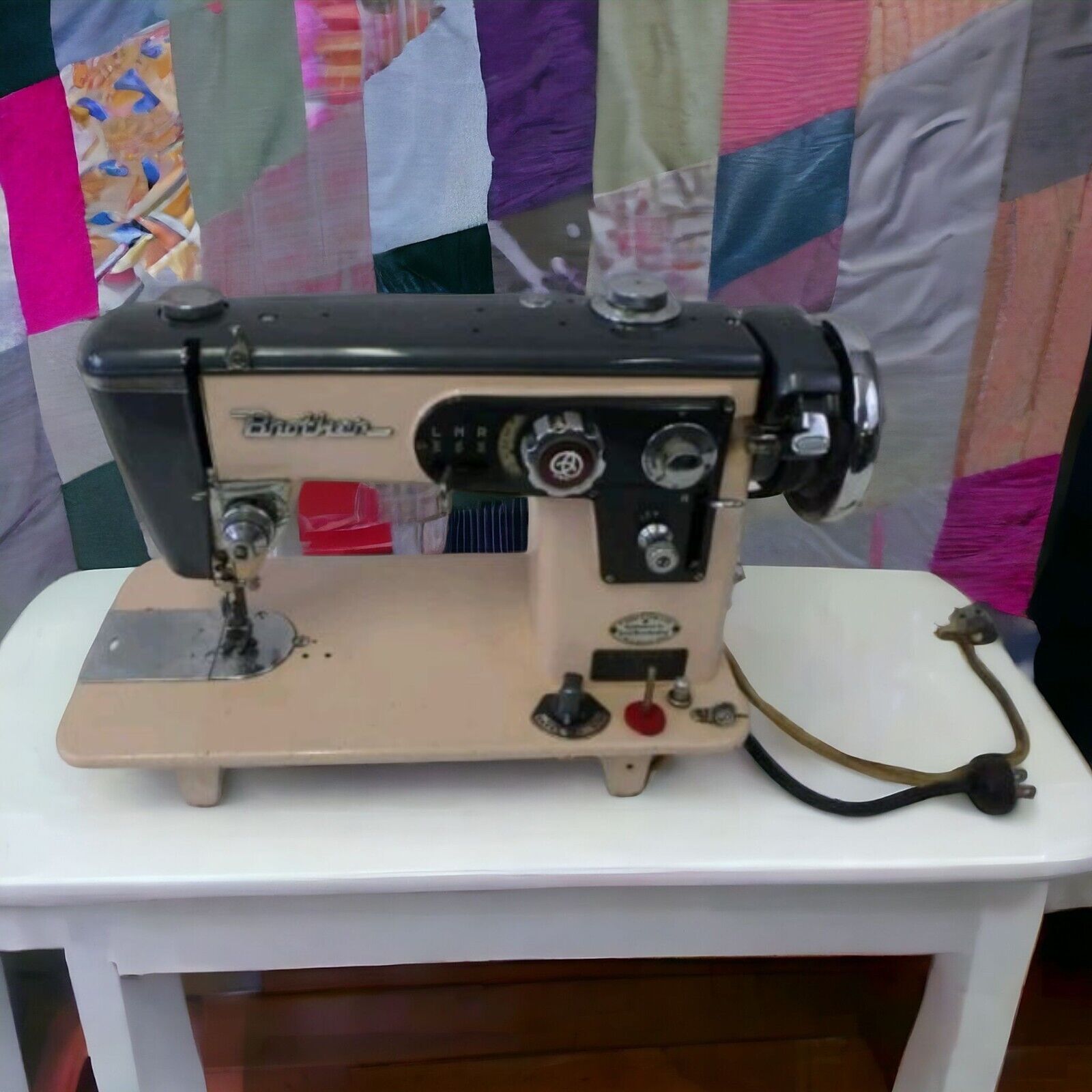 VTG Brother Model 100 PINK Sewing Machine Super Select-O-Matic Mid Century 1950s