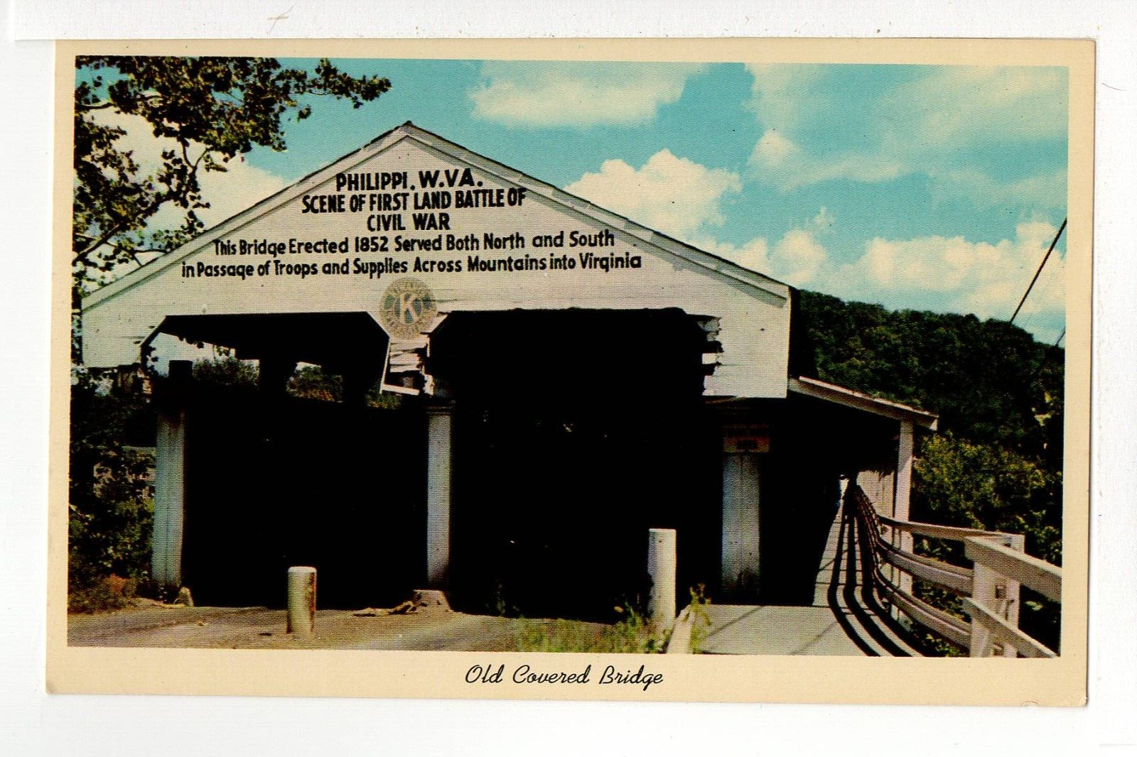 Postcard Covered Bridge - First Civil War Land Battle - Philippi West Virginia
