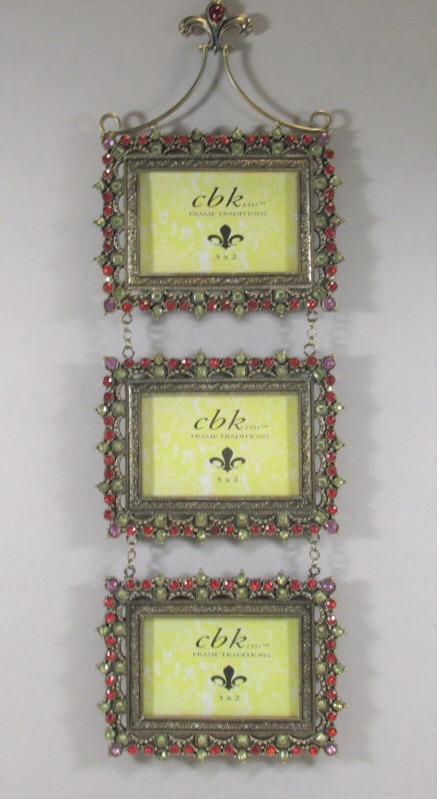Set of 3 Attached CBK Frame Traditions Wall Photo Frames with Colorful Gems